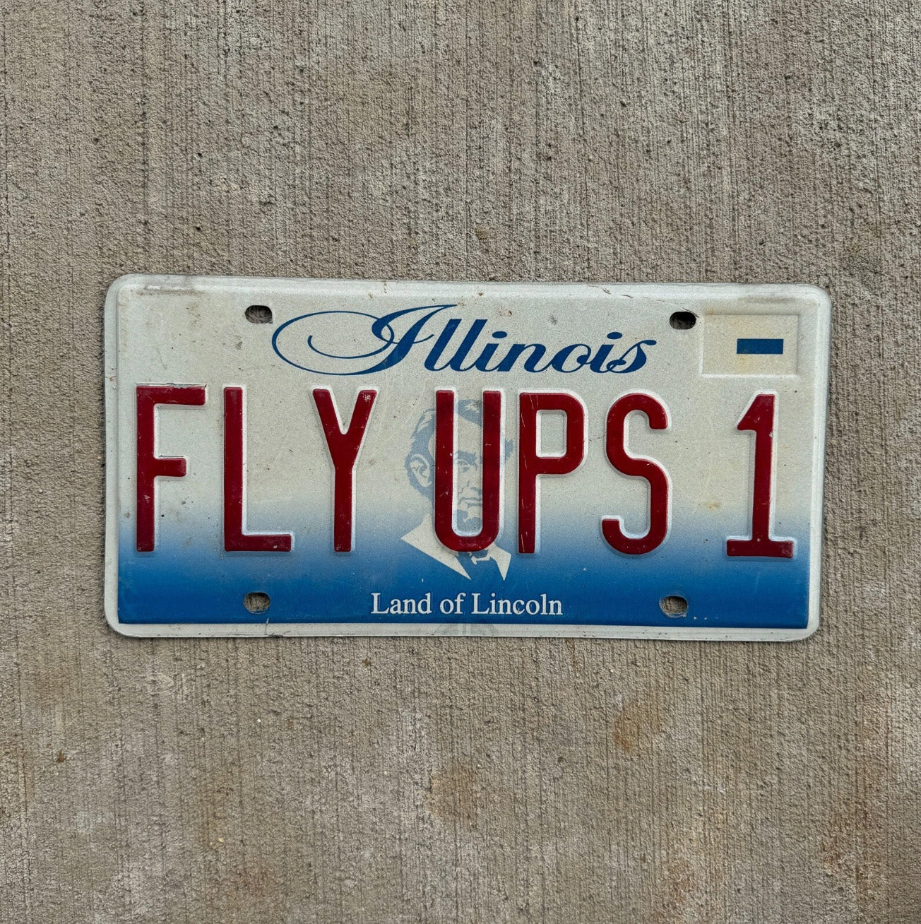 Photo of a 2001 Illinois Vanity License Plate Auto Tag 2 Garage Decor Pilot FLY UPS 1