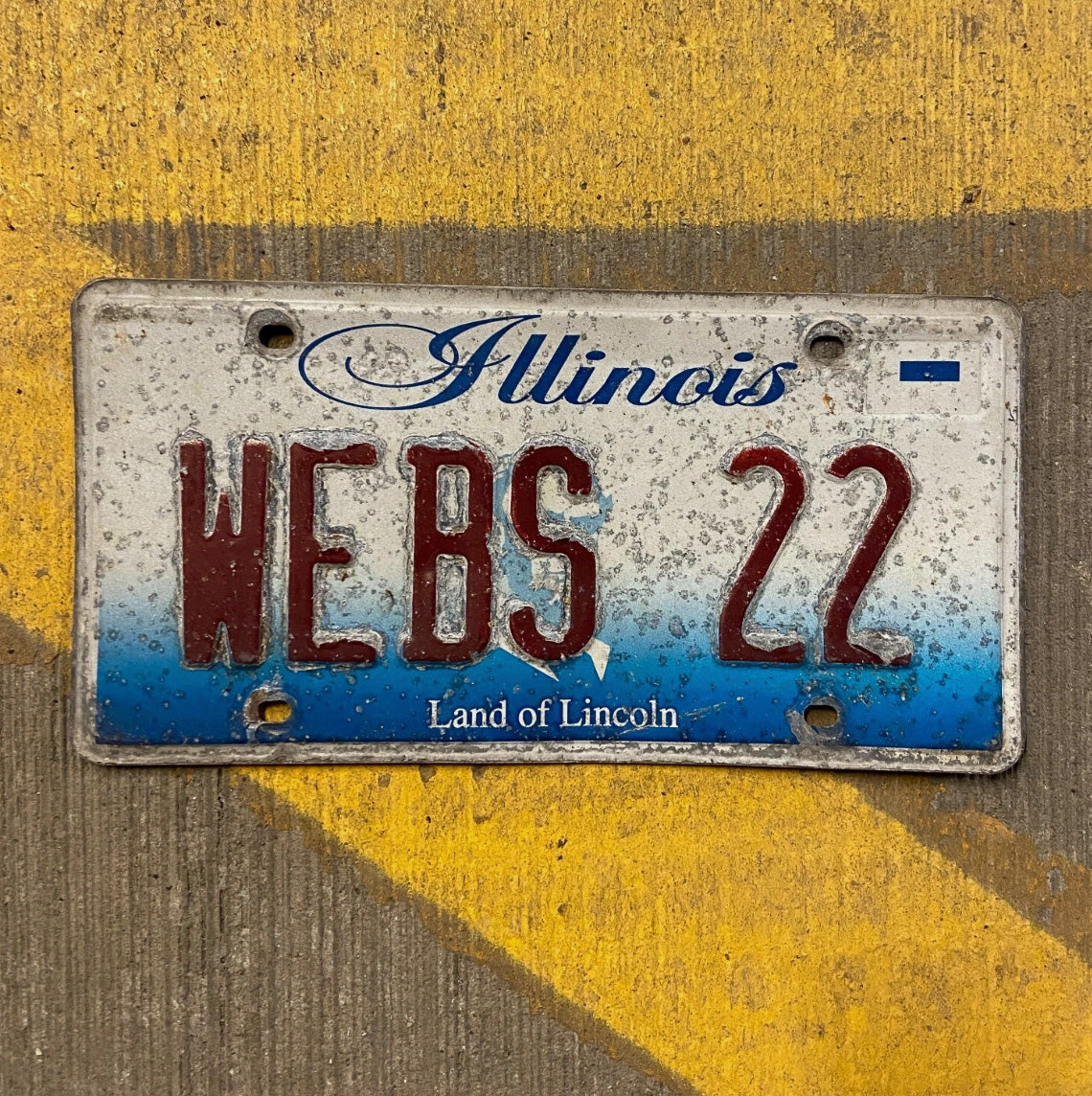 Photo of a 2001 Illinois Vanity License Plate Auto Tag Garage Spider Web Internet WEBS 22