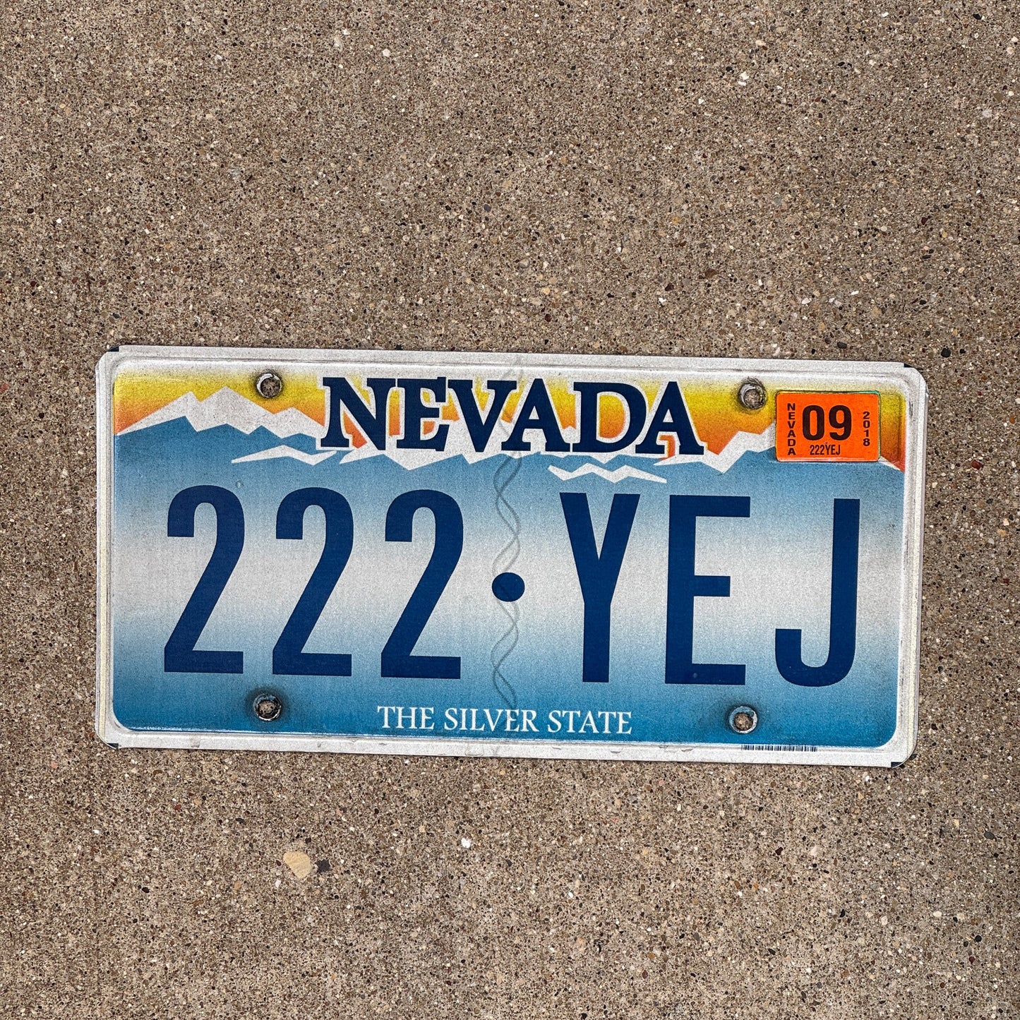 Photo of a 2001 Nevada License Plate Auto Tag Garage Decor Vintage Repeat Repeating 222 YEJ