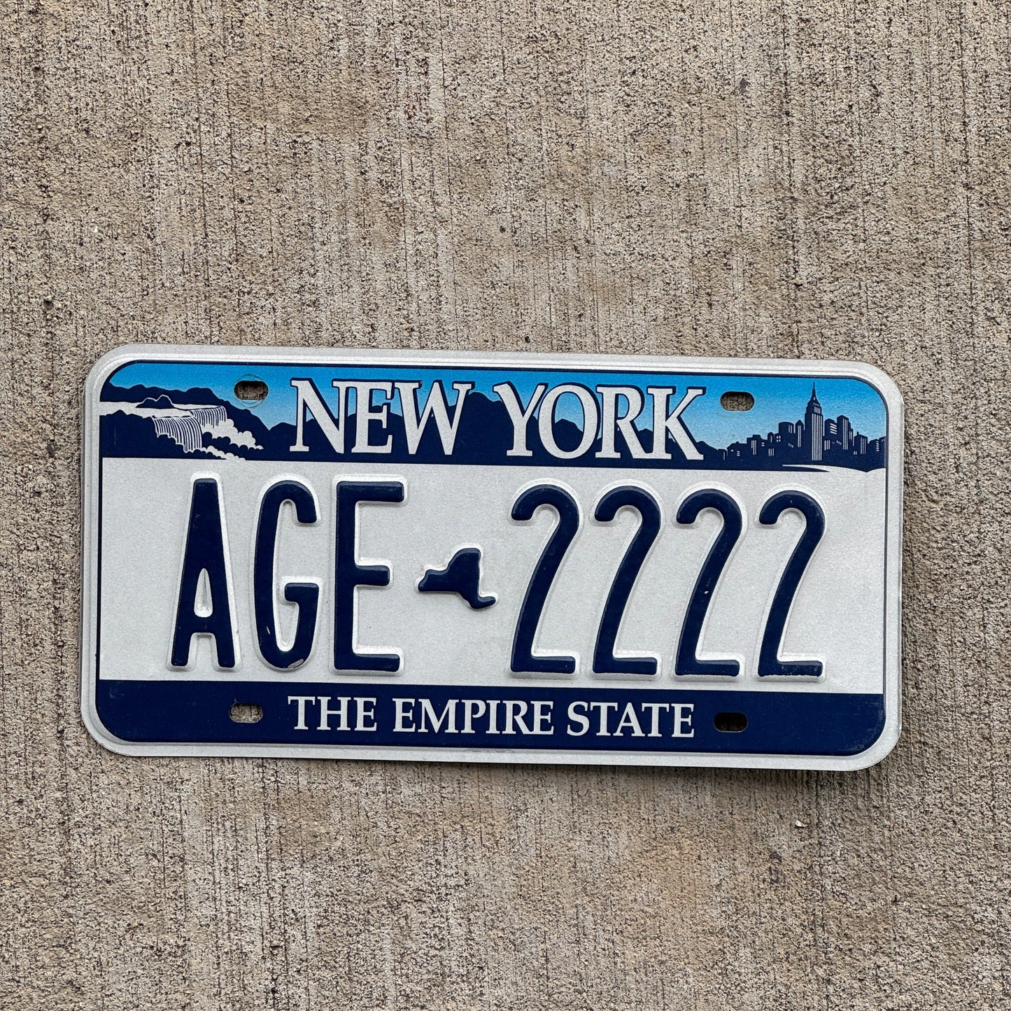 Photo of a 2001 New York License Plate Auto Tag Garage Decor Vintage Repeat Repeating AGE 2222