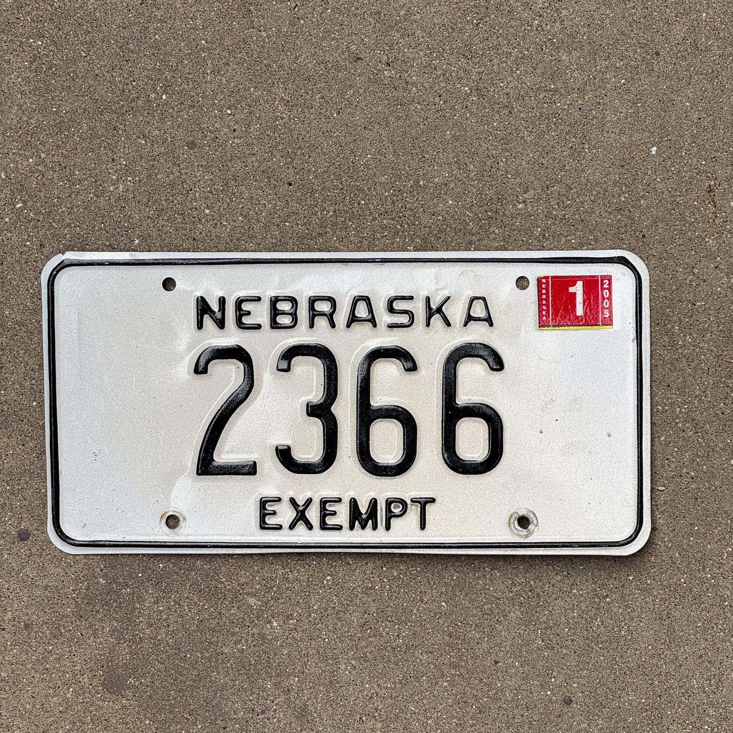 Photo of a 2002 Nebraska Exempt License Plate Auto Tag 2 Garage Decor 2366