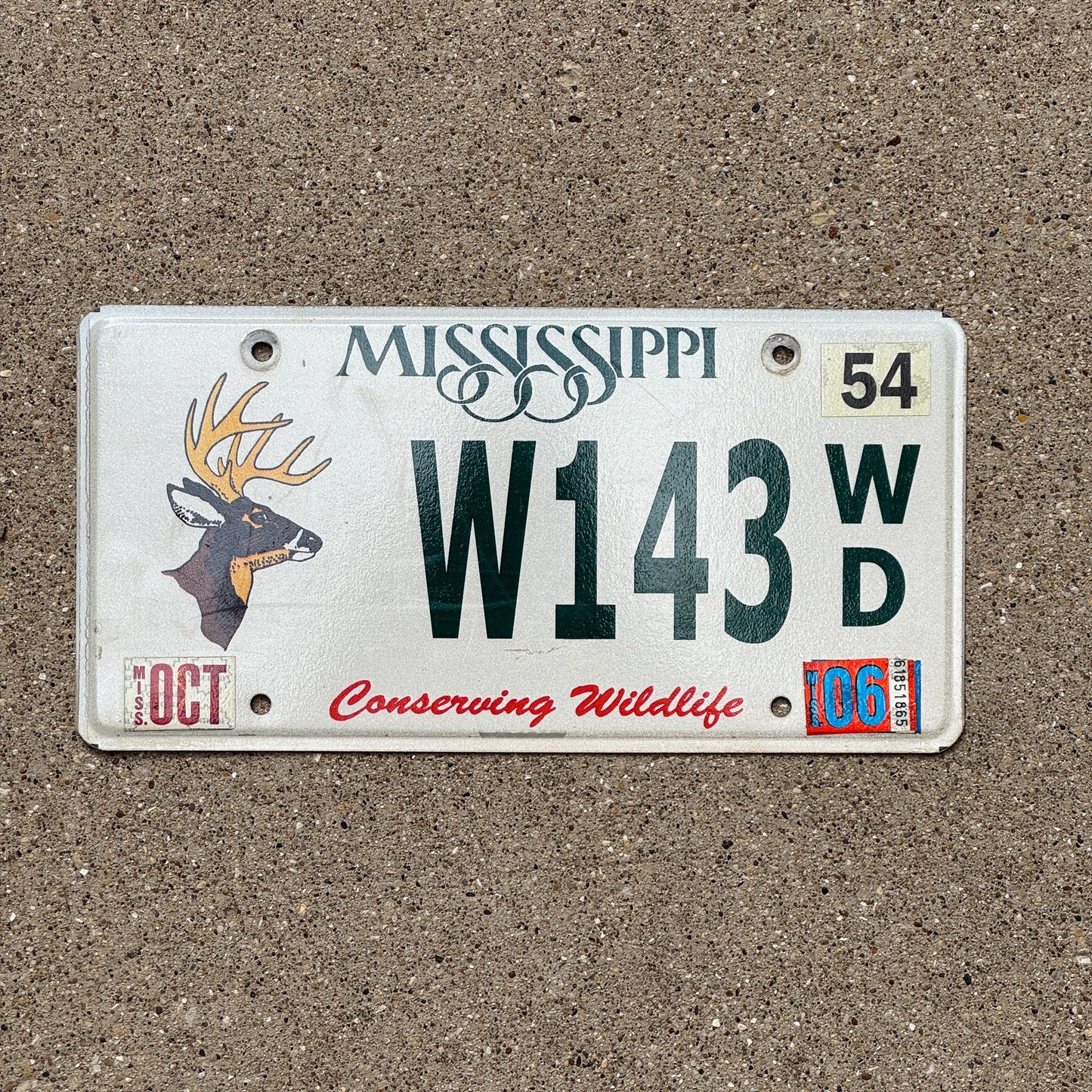 Photo of a 2003 2006 Mississippi License Plate Auto Tag Garage Decor Vintage Conserving Wildlife Hunting Deer W 143