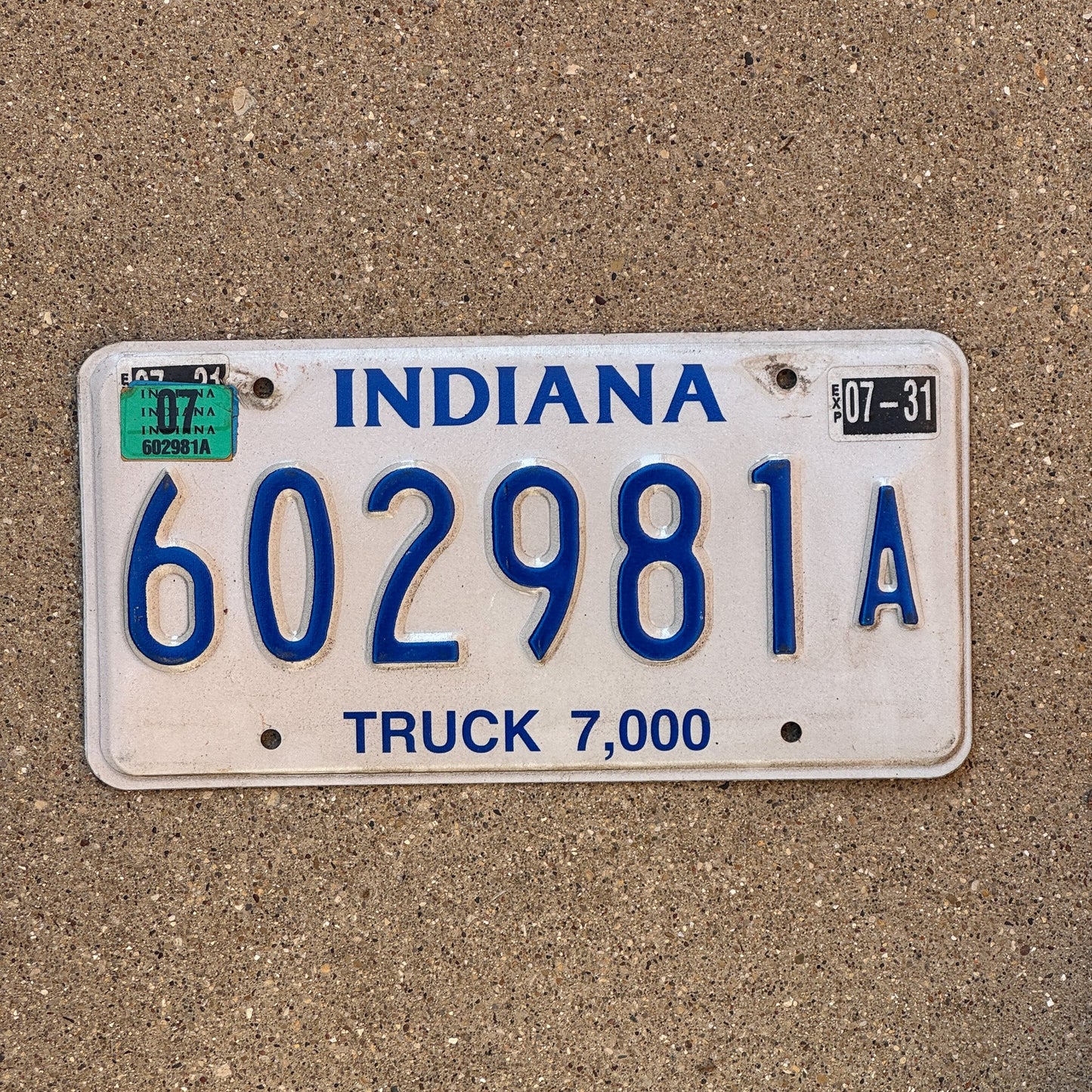 Photo of a 2003 2007 Indiana Truck License Plate Auto Tag Garage Decor Vintage 602981 A