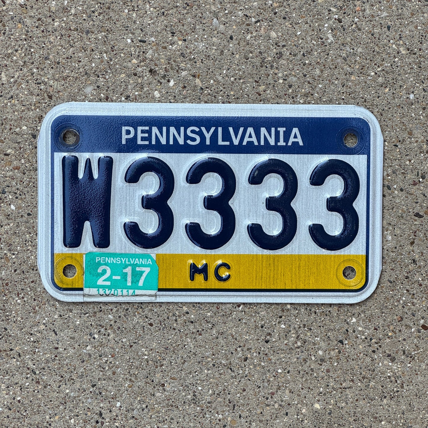 Photo of a 2005 2017 Pennsylvania Motorcycle License Plate Auto Tag Garage Decor Vintage Repeat Repeating W 3333