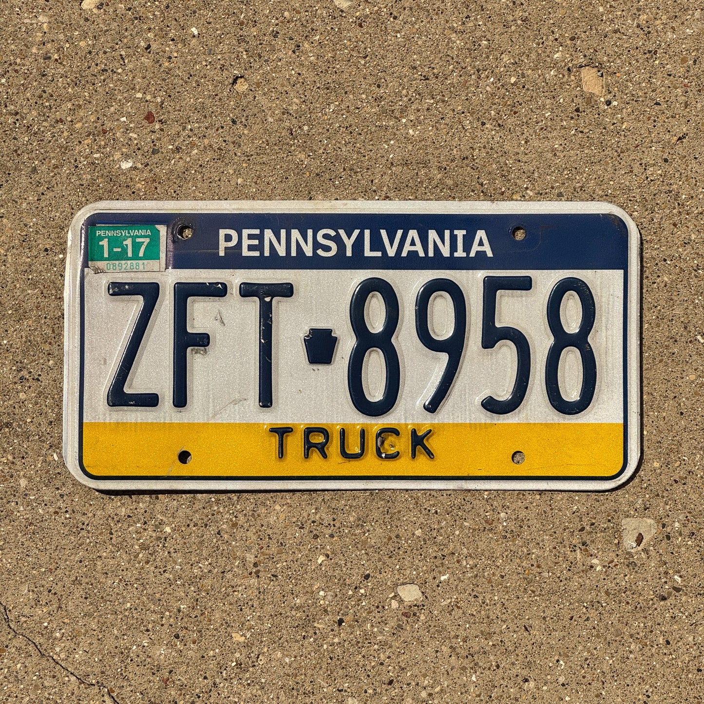 Photo of a 2005 2017 Pennsylvania Truck License Plate Auto Tag Garage Decor Vintage ZFT 8958