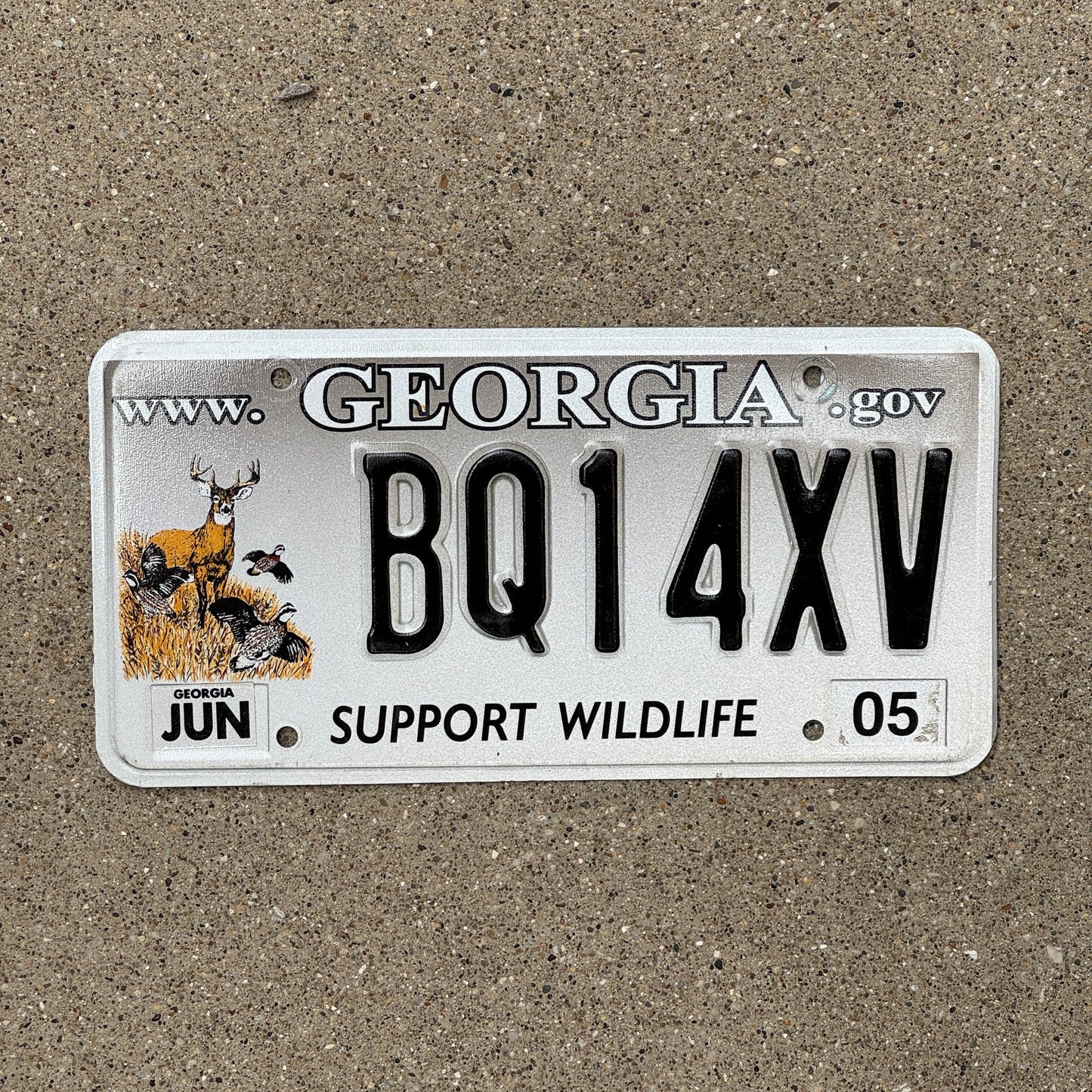 Photo of a 2005 Georgia Graphic / Specialty License Plate Auto Tag Garage Decor Vintage Support Wildlife Hunting Deer BQ 14 XV