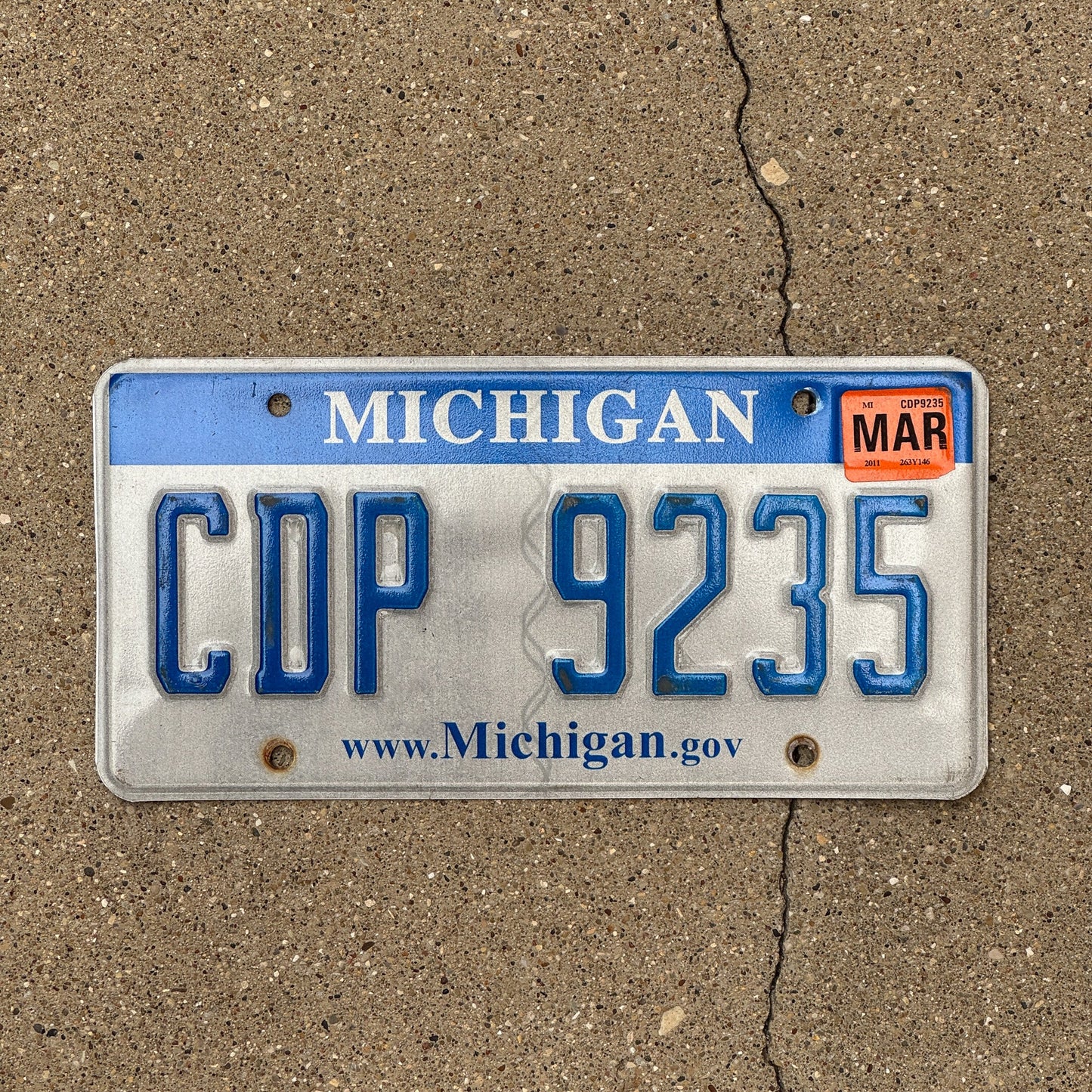 Photo of a 2006 2011 Michigan License Plate Auto Tag Garage Decor Vintage CDP 9235