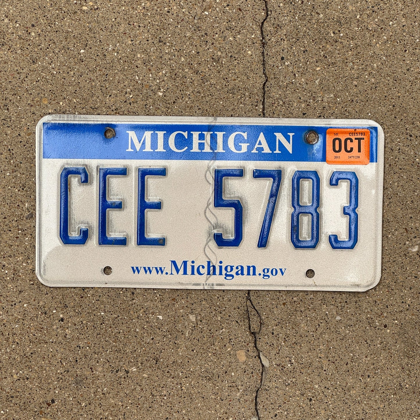 Photo of a 2006 2011 Michigan License Plate Auto Tag Garage Decor Vintage CEE 5783
