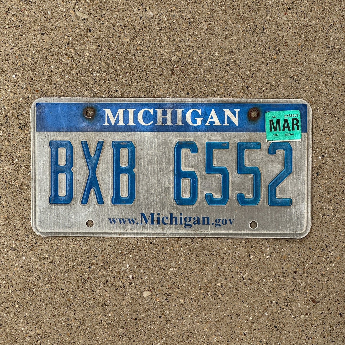 Photo of a 2006 2012 Michigan License Plate Auto Tag Garage Decor Vintage BXB 6552