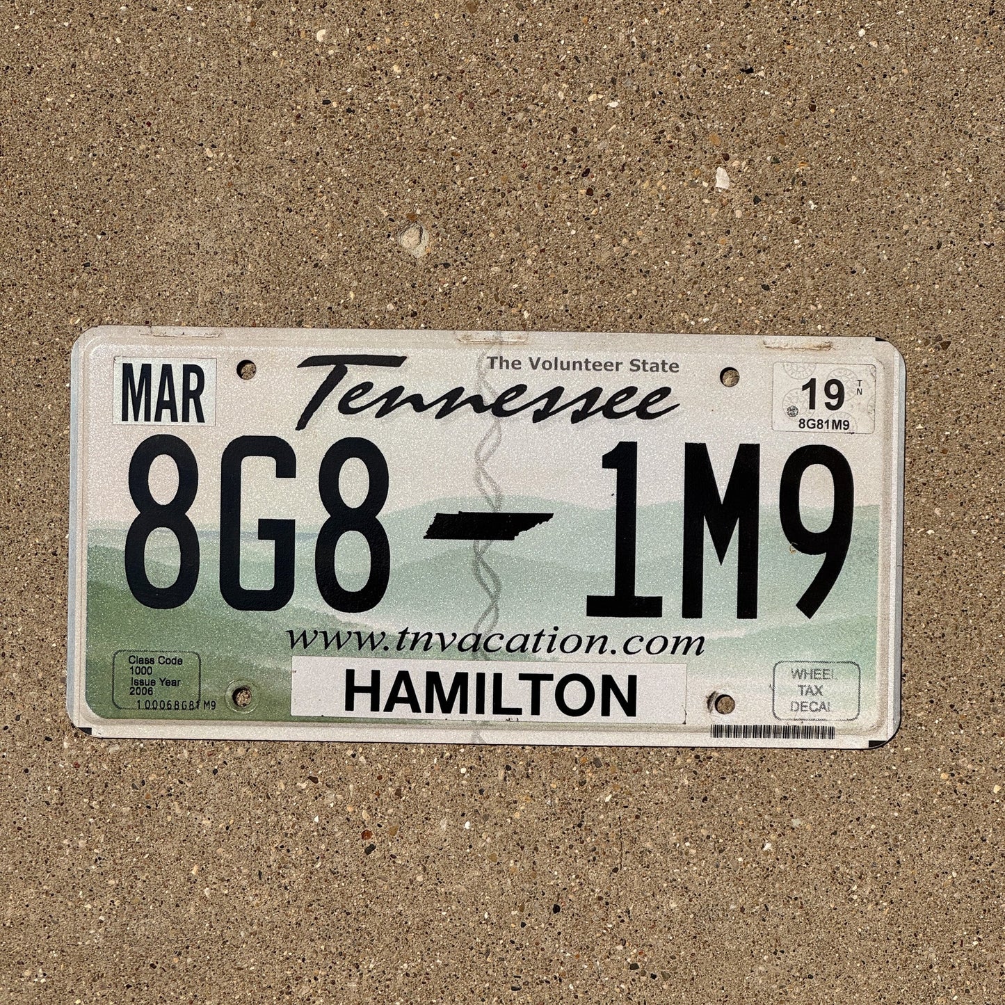 Photo of a 2006 2019 Tennessee License Plate Auto Tag Garage Decor Vintage Hamilton County 8G8 1M9