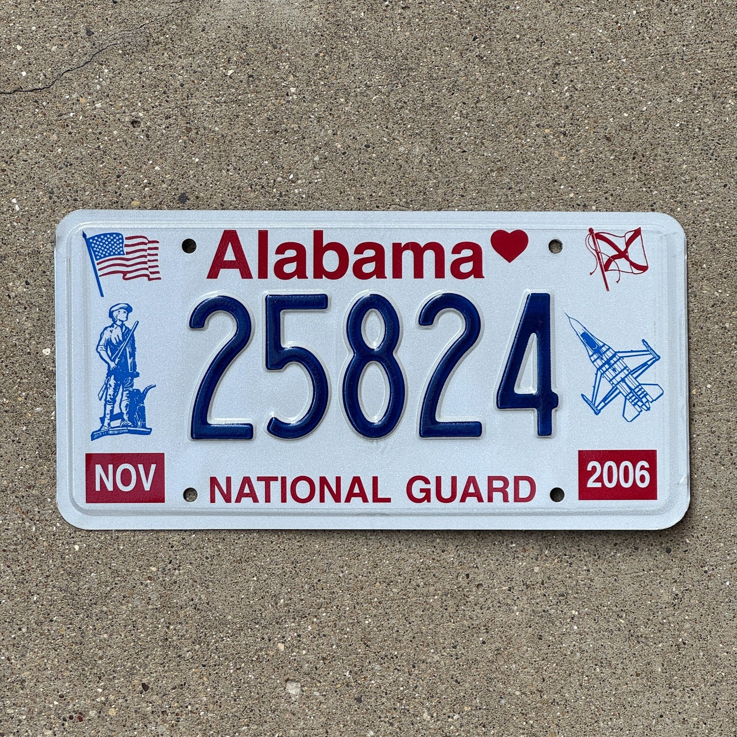 Photo of a 2006 Alabama National Guard License Plate Auto Tag Garage Decor Vintage 25824