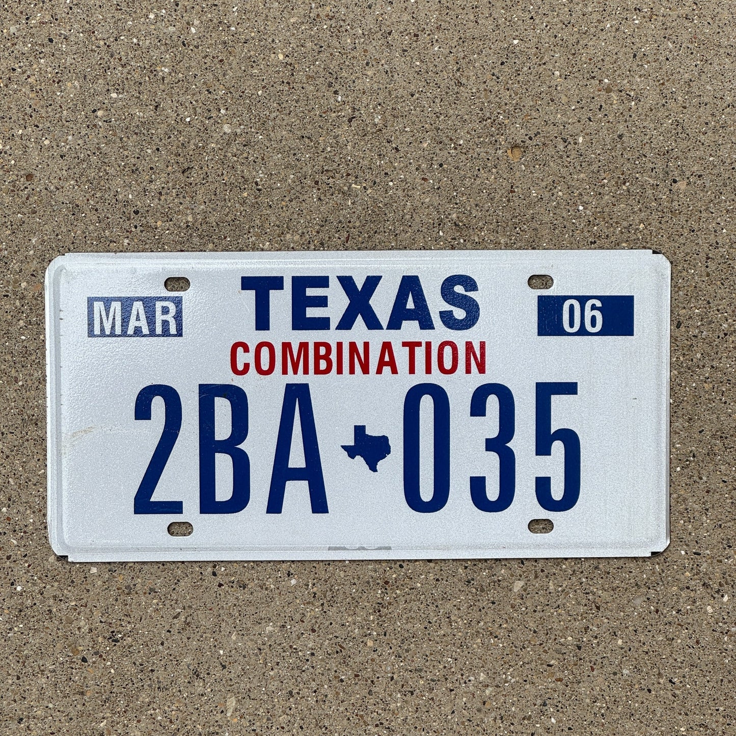Photo of a 2006 Texas Combination License Plate Auto Tag Garage Decor Vintage 2BA 035