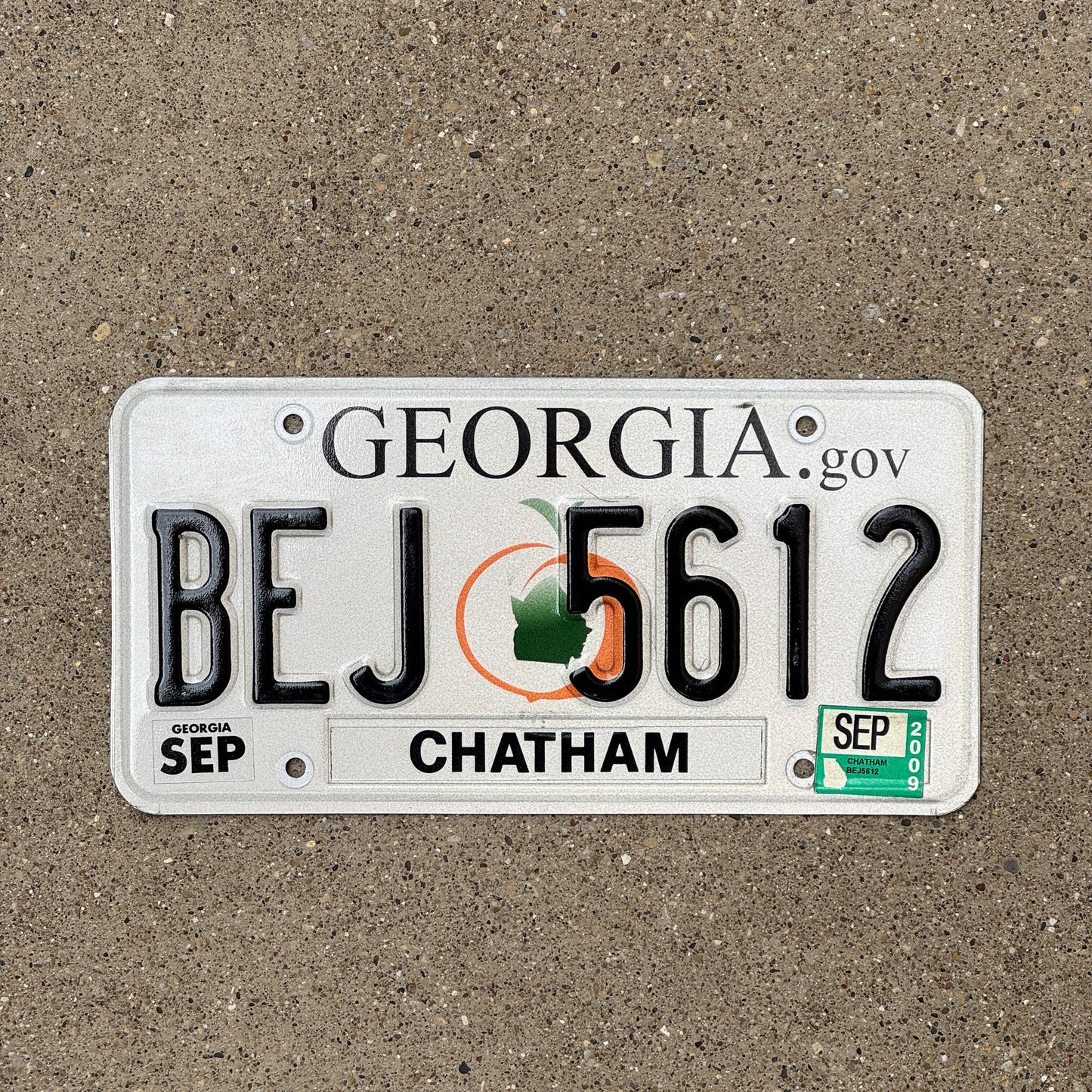 Photo of a 2007 2009 Georgia License Plate Auto Tag Garage Decor Vintage BEJ 5612