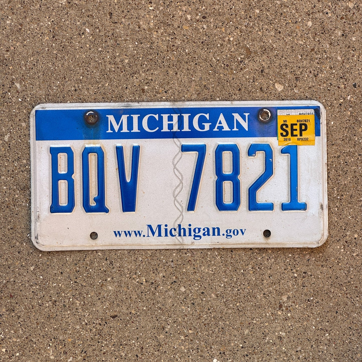Photo of a 2007 2010 Michigan License Plate Auto Tag Garage Decor Vintage BQV 7821