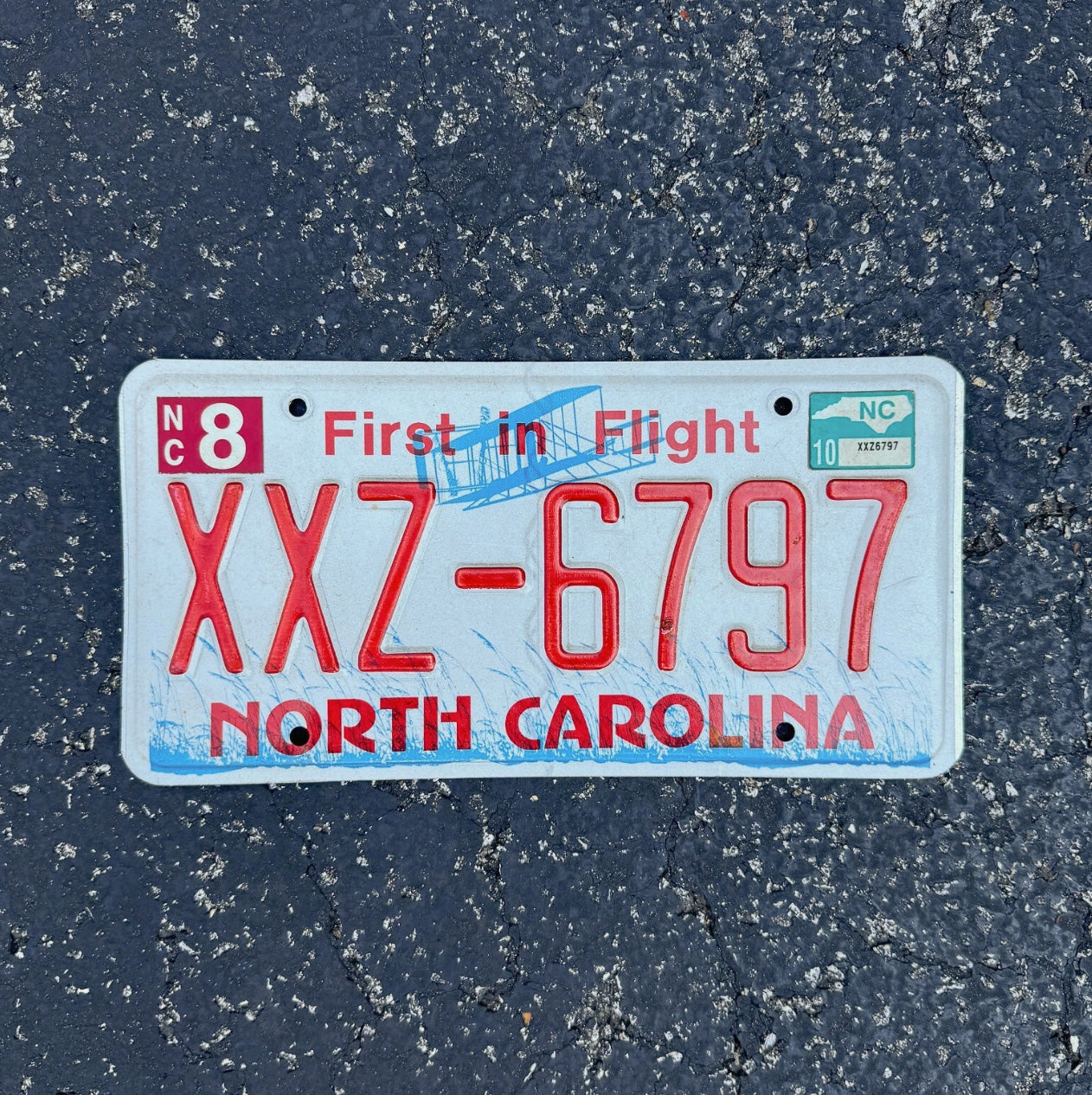 Photo of a 2008 2010 North Carolina License Plate Auto Tag Garage Decor Vintage XXZ 6797