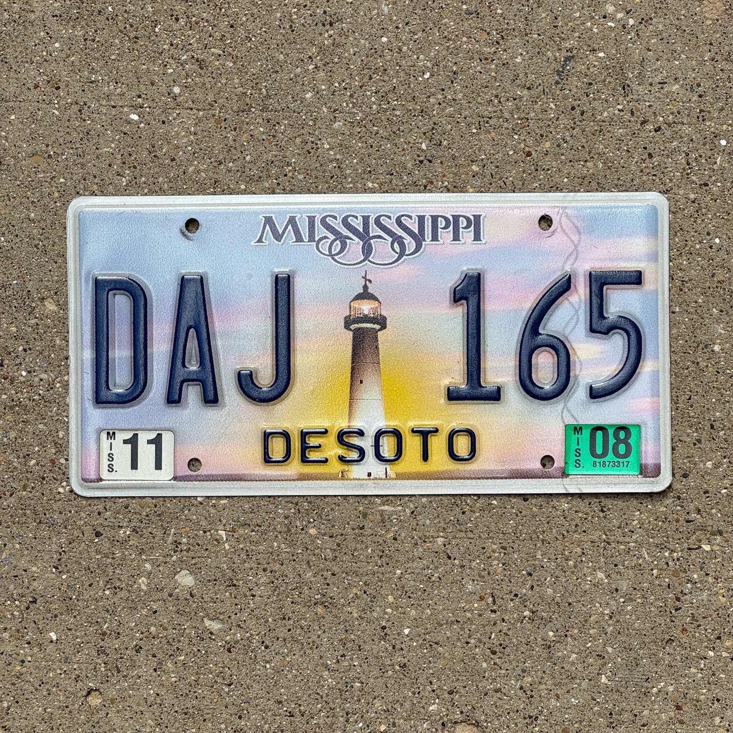 Photo of a 2008 Mississippi License Plate Auto Tag Garage Decor Vintage Natural 2008 Sticker DAJ 165