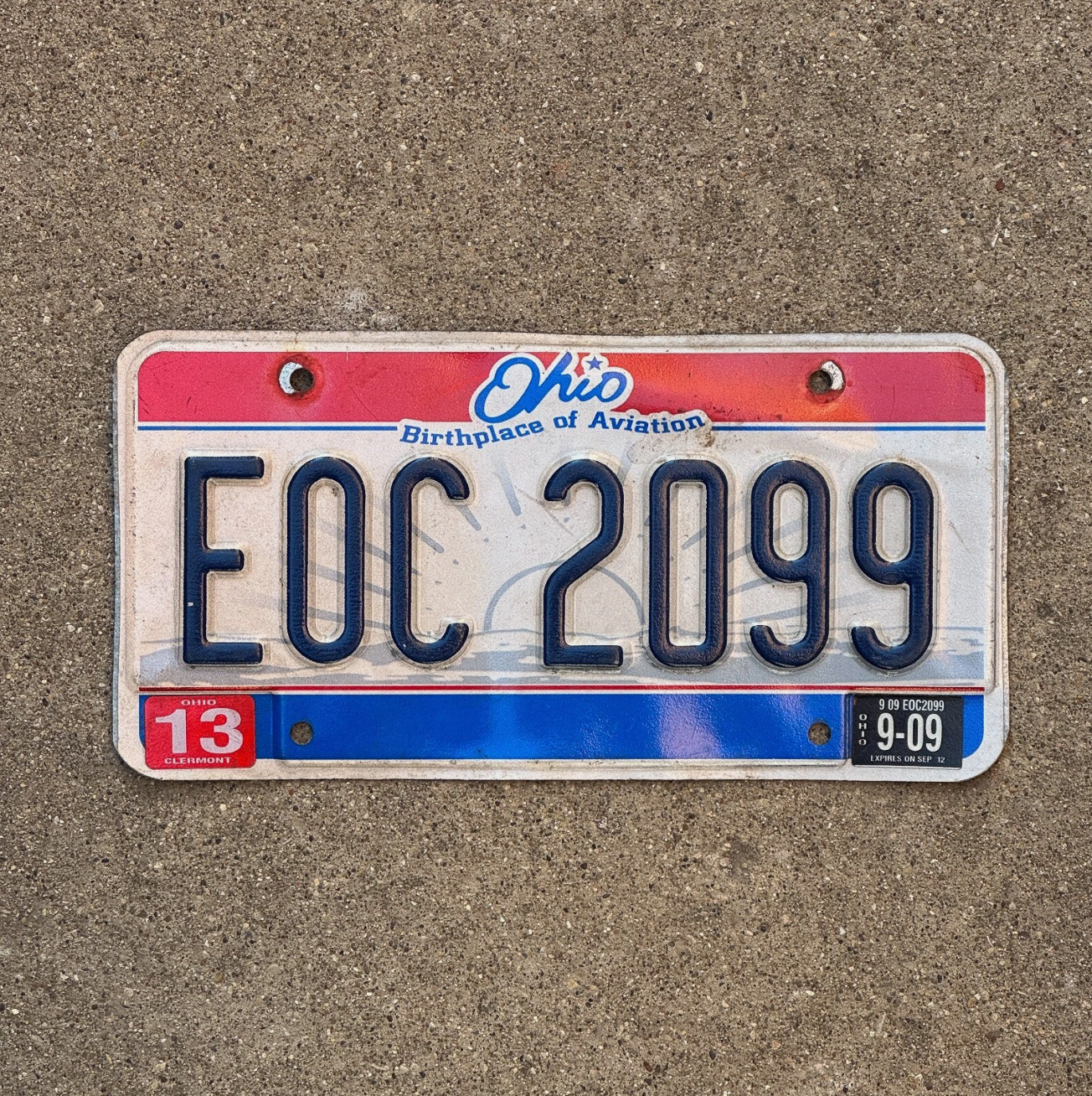 Photo of a 2009 Ohio License Plate Auto Tag Garage Decor EOC 2099