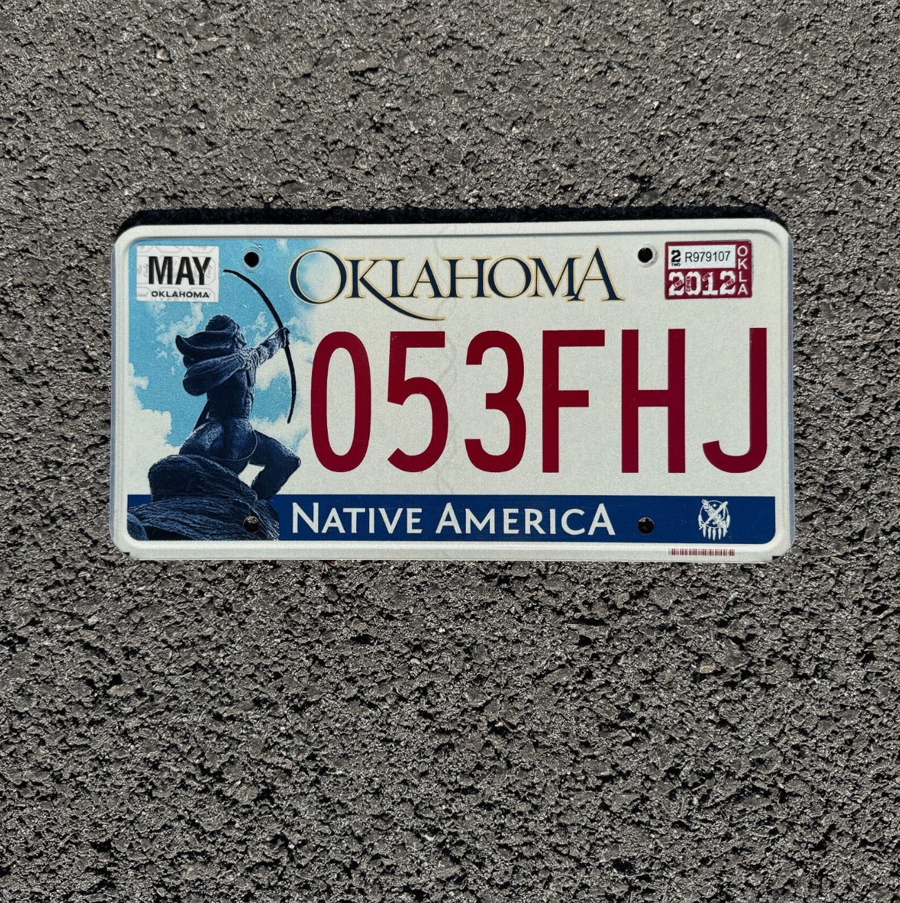 Photo of a 2009 Oklahoma License Plate Auto Tag Garage Decor Vintage Sacred Rain 053 FHJ