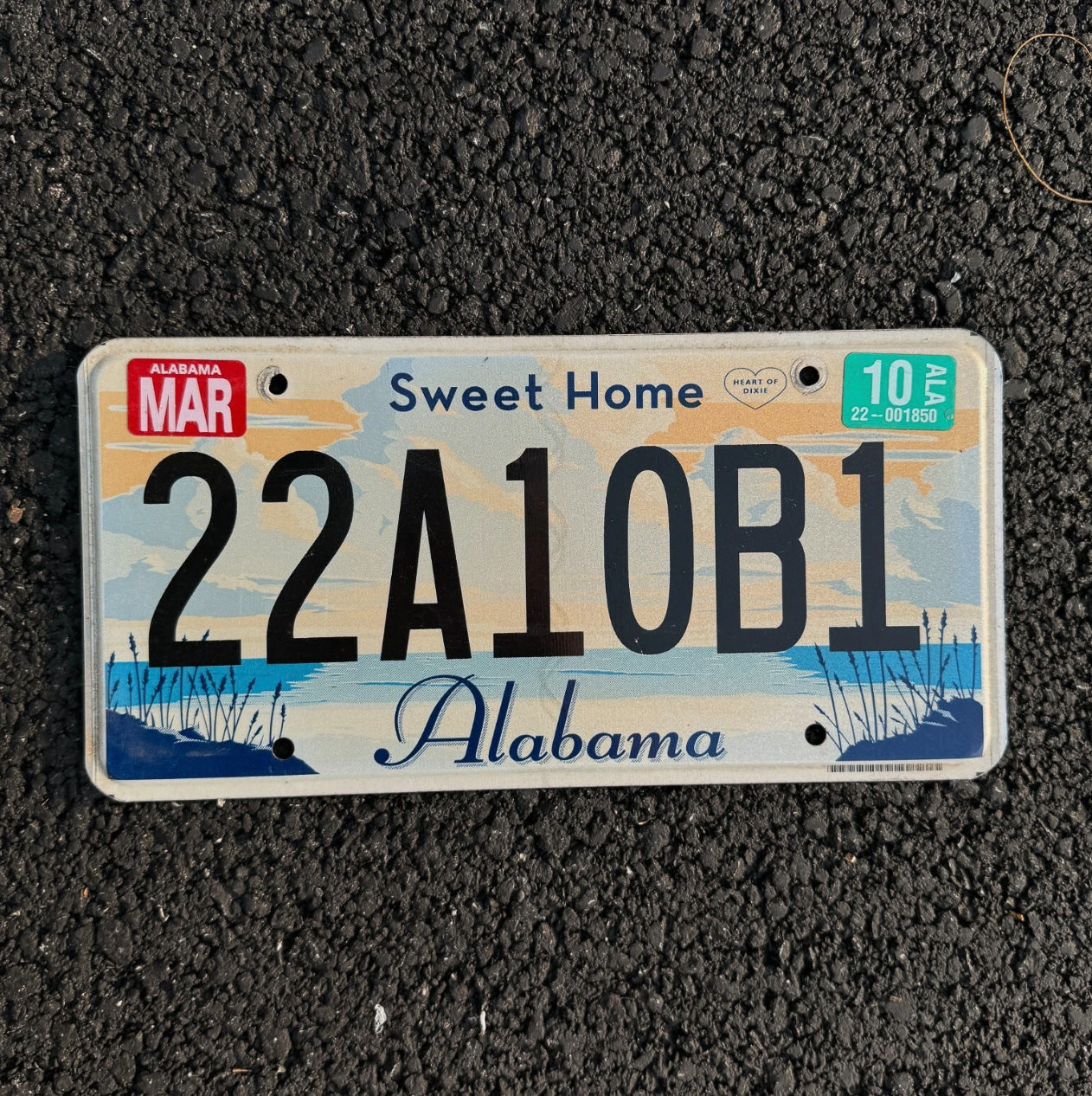Photo of a 2010 Alabama License Plate Auto Tag Garage Decor Vintage Sweet Home AL 22 A 10 B1