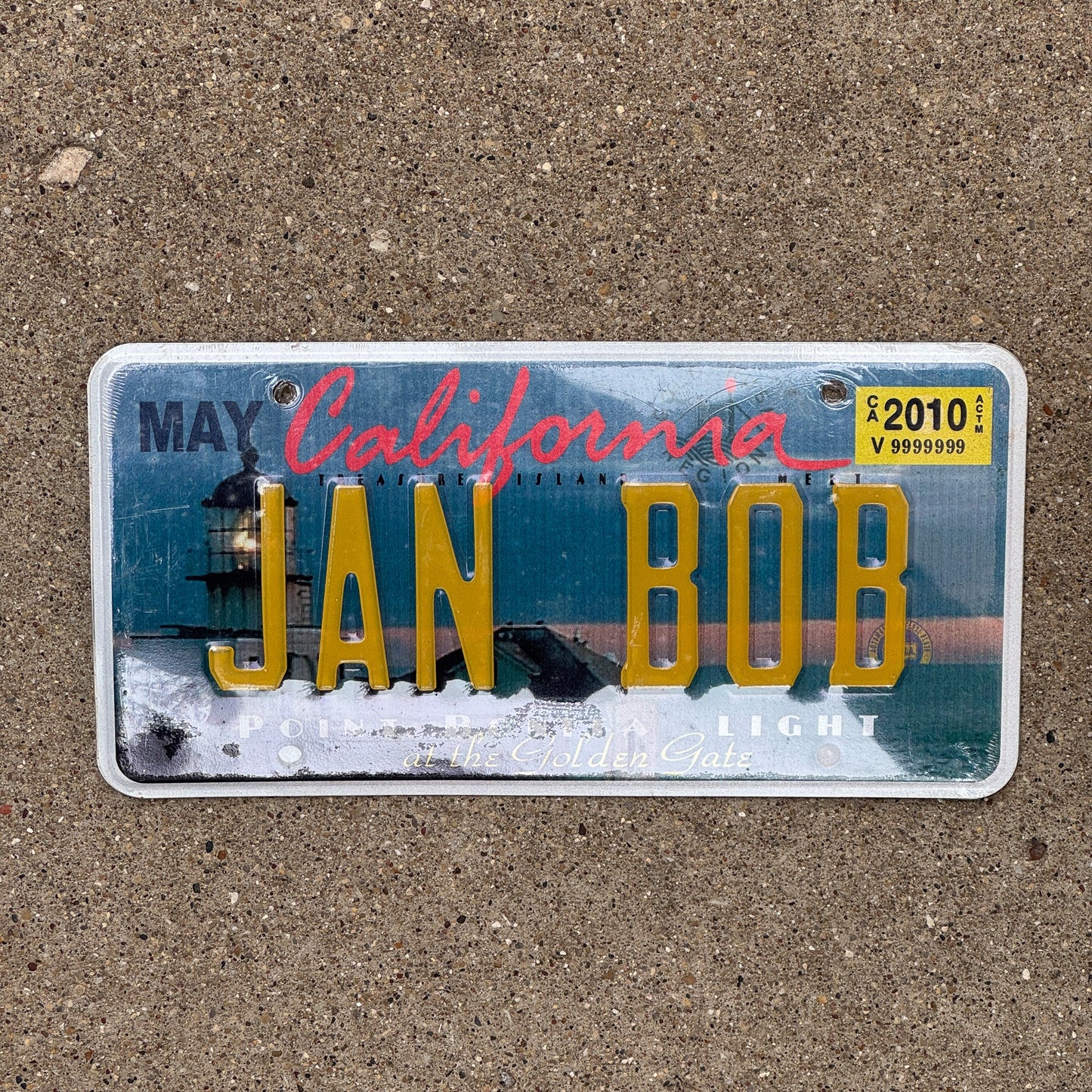 Photo of a 2010 California License Plate Auto Tag Garage Decor Vintage Point Bonita Light Souvenir? JAN BOB