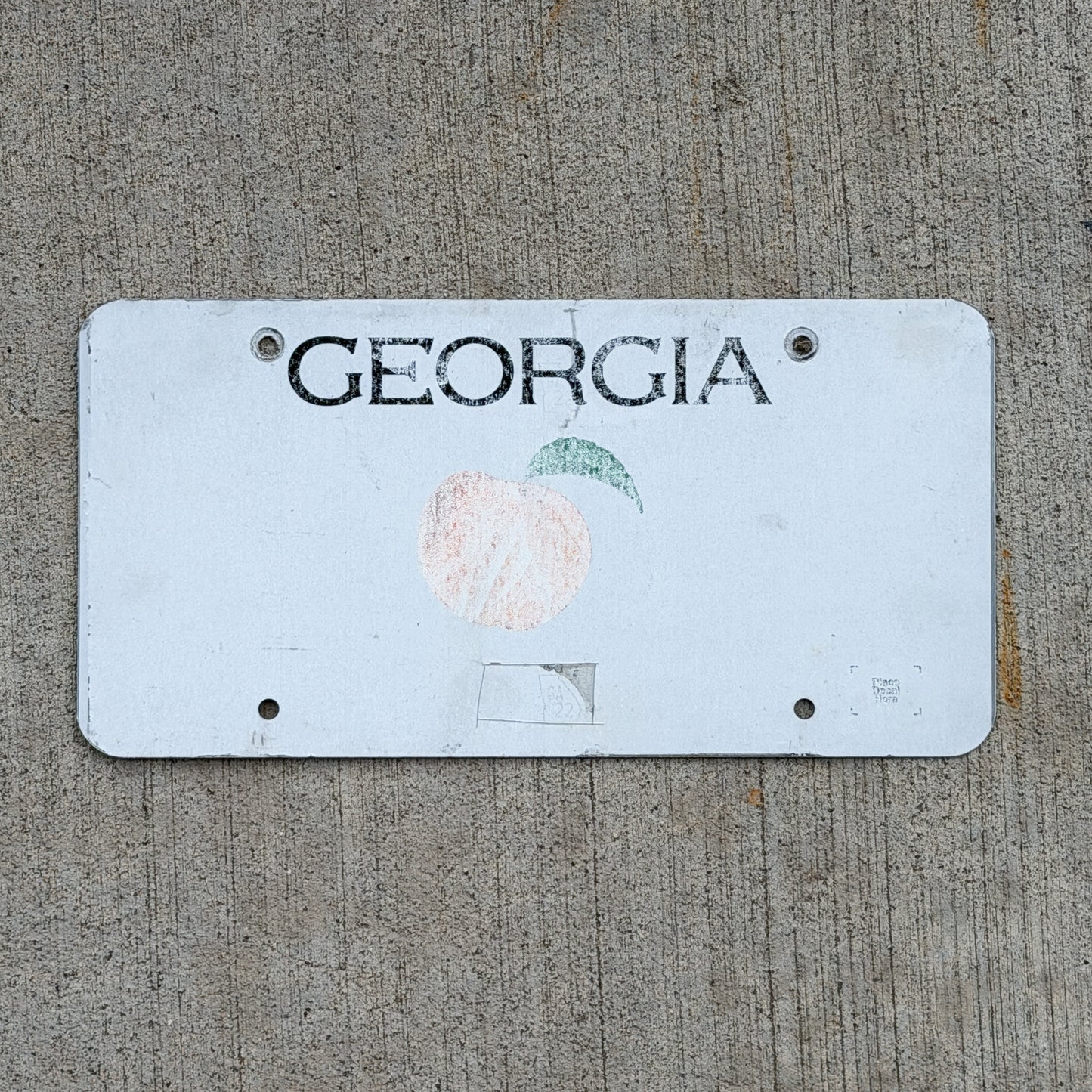 Photo of a 2012 Georgia Blank License Plate Auto Tag Garage Decor Vintage Georgia with original patina