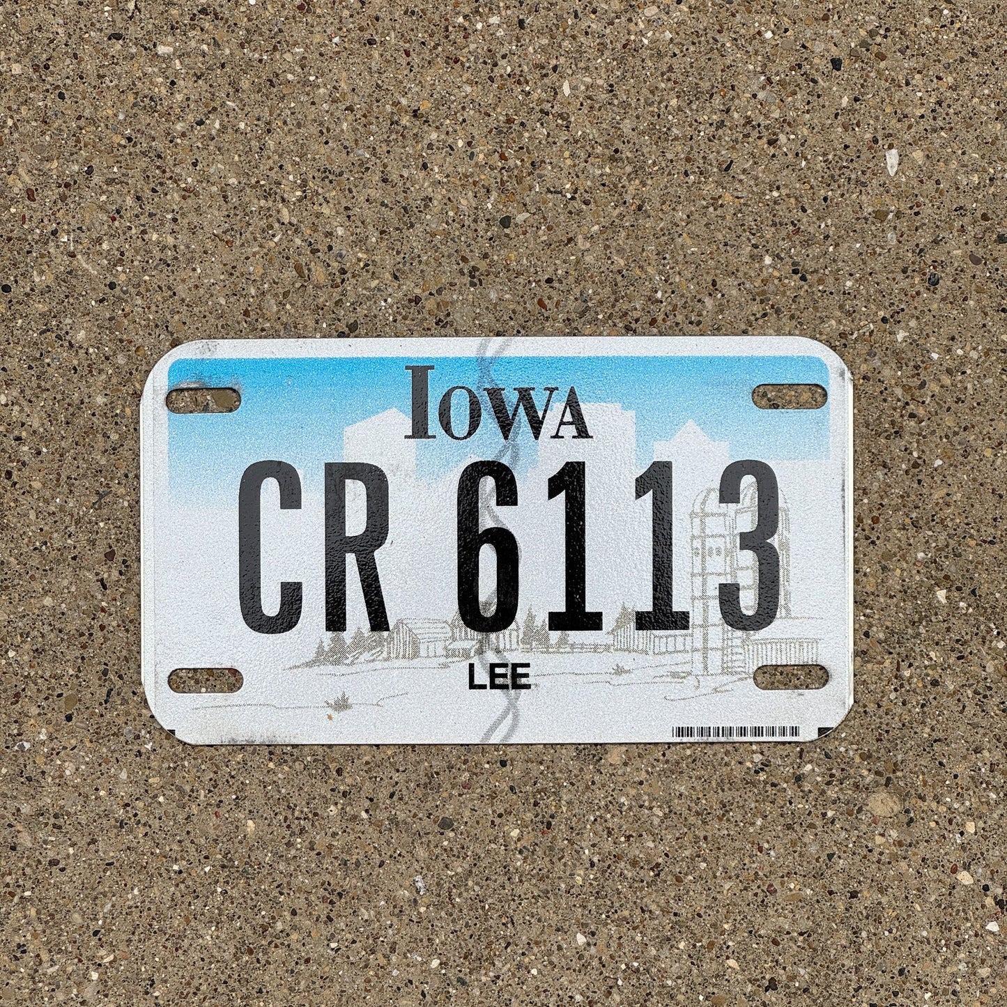 Photo of a 2012 Iowa Motorcycle License Plate Auto Tag Garage Decor Vintage Lee County CR 6113