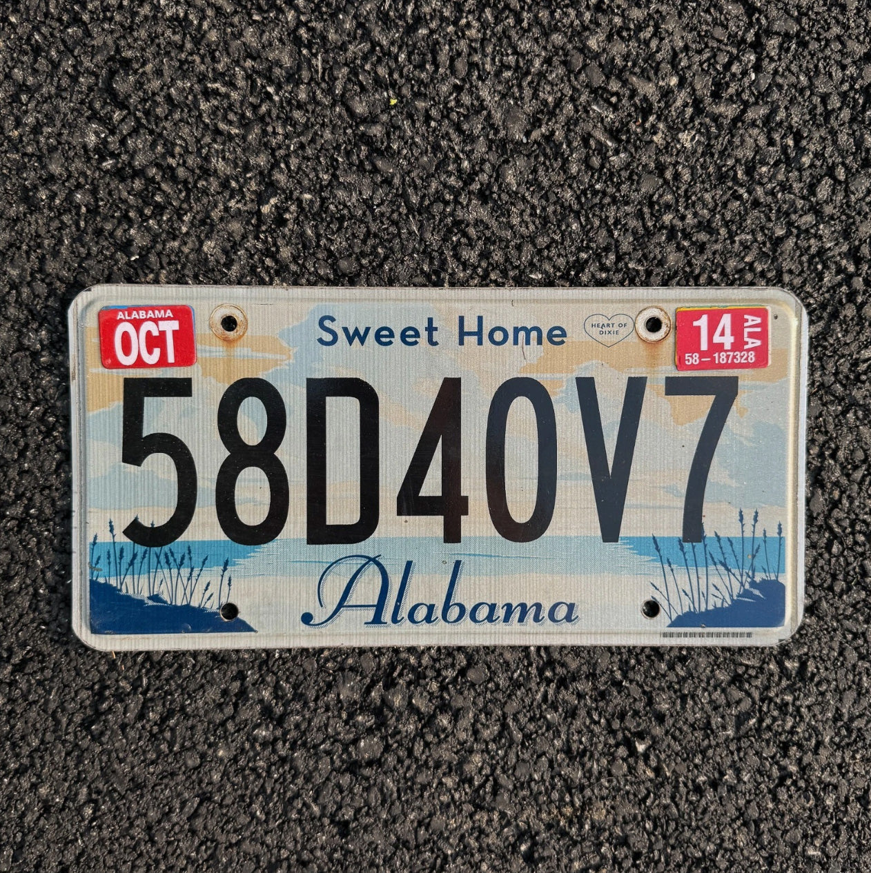Photo of a 2014 Alabama License Plate Auto Tag Garage Decor Vintage Sweet Home AL 58 D 40 V7