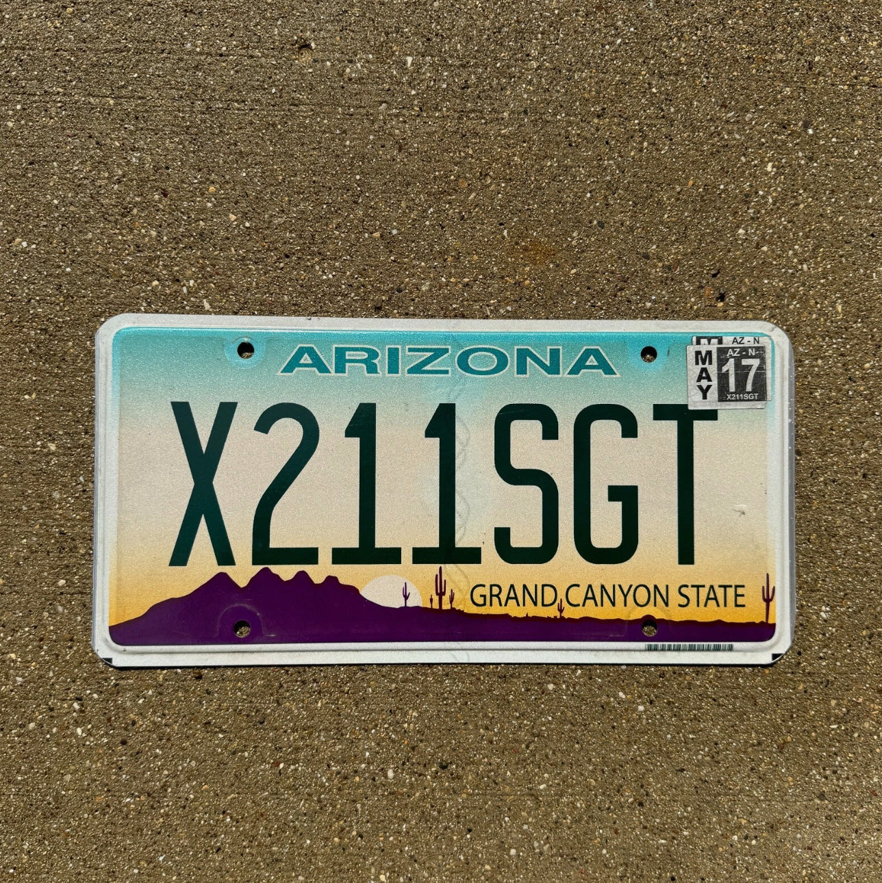 Photo of a 2017 Arizona Vanity License Plate Auto Tag Garage Decor Vintage Sergeant Military Officer Ex Veteran X 211 SGT