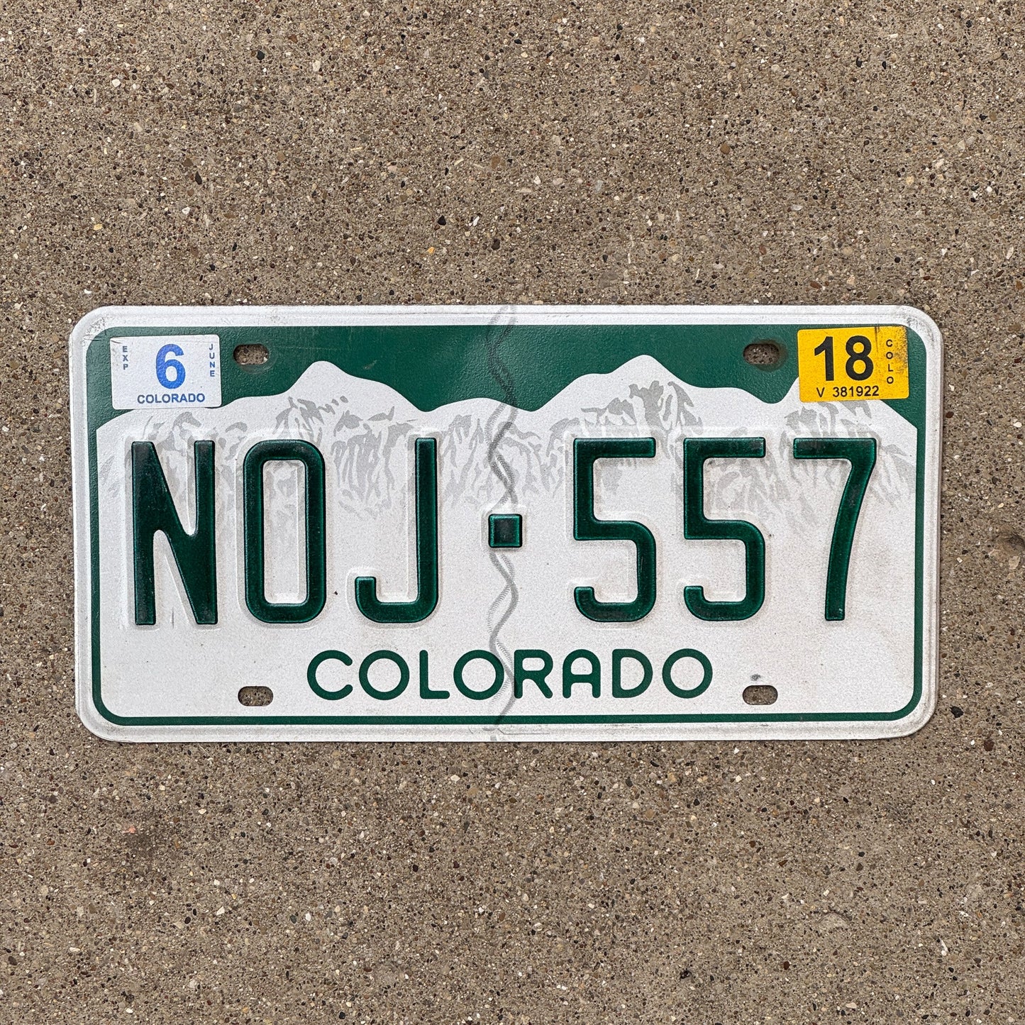 Photo of a 2018 Colorado License Plate Auto Tag Garage Decor Vintage NOJ 557