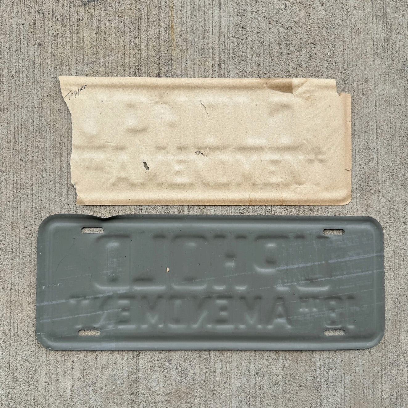 1932 Uphold 18th Amendment License Plate Topper Auto Tag Prohibition Bar Decor Sign NOS