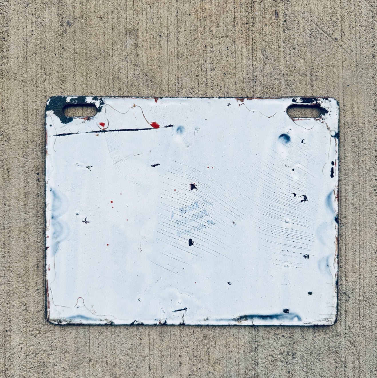 1907 Pennsylvania Porcelain License Plate Auto Tag Low Number Four Digit 7092