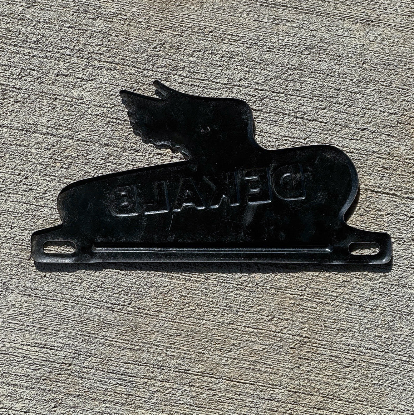 1950 Era DeKalb Corn License Plate Topper Auto Tag Seed Advertising Farm Farming Ear Cob