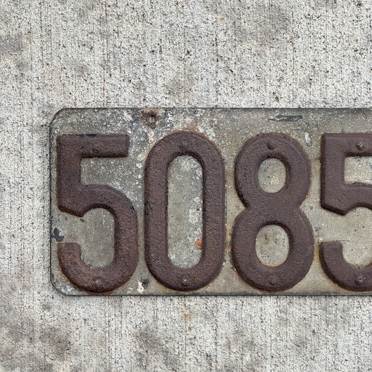 1908 New York Prestate License Plate Auto Tag Early 50856