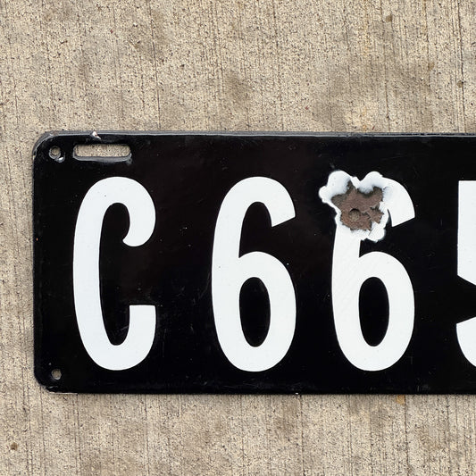 1907 Connecticut Porcelain License Plate Auto Tag September Firing C 6653