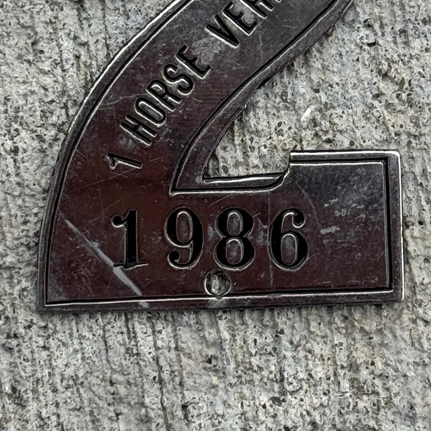 1912 Springfield Ohio 1 Horse Vehicle Auto Tag 1986