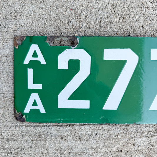 1915 Alabama Porcelain License Plate Auto Tag Repeat Repeating 2777