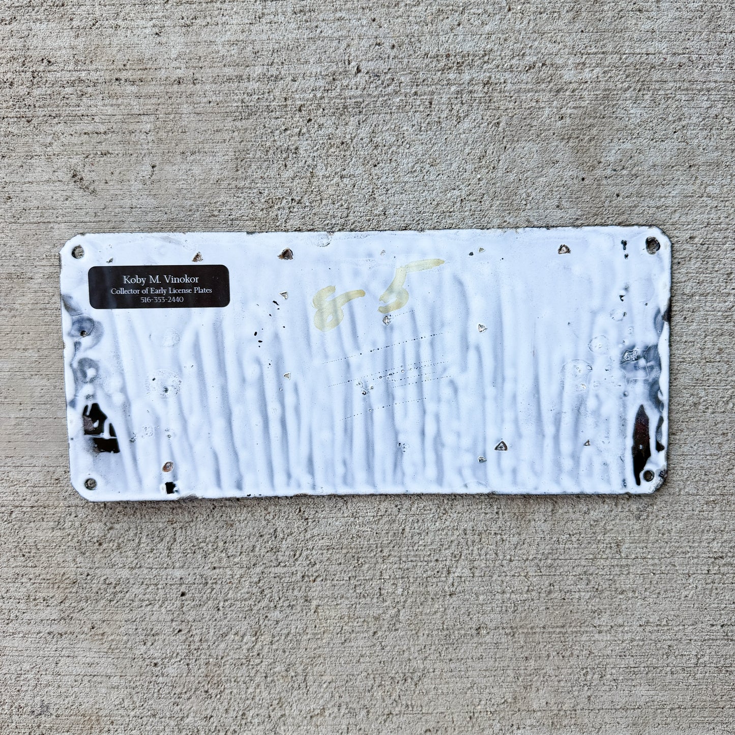 1905 Connecticut Porcelain License Plate Auto Tag High Quality First Issue 1124