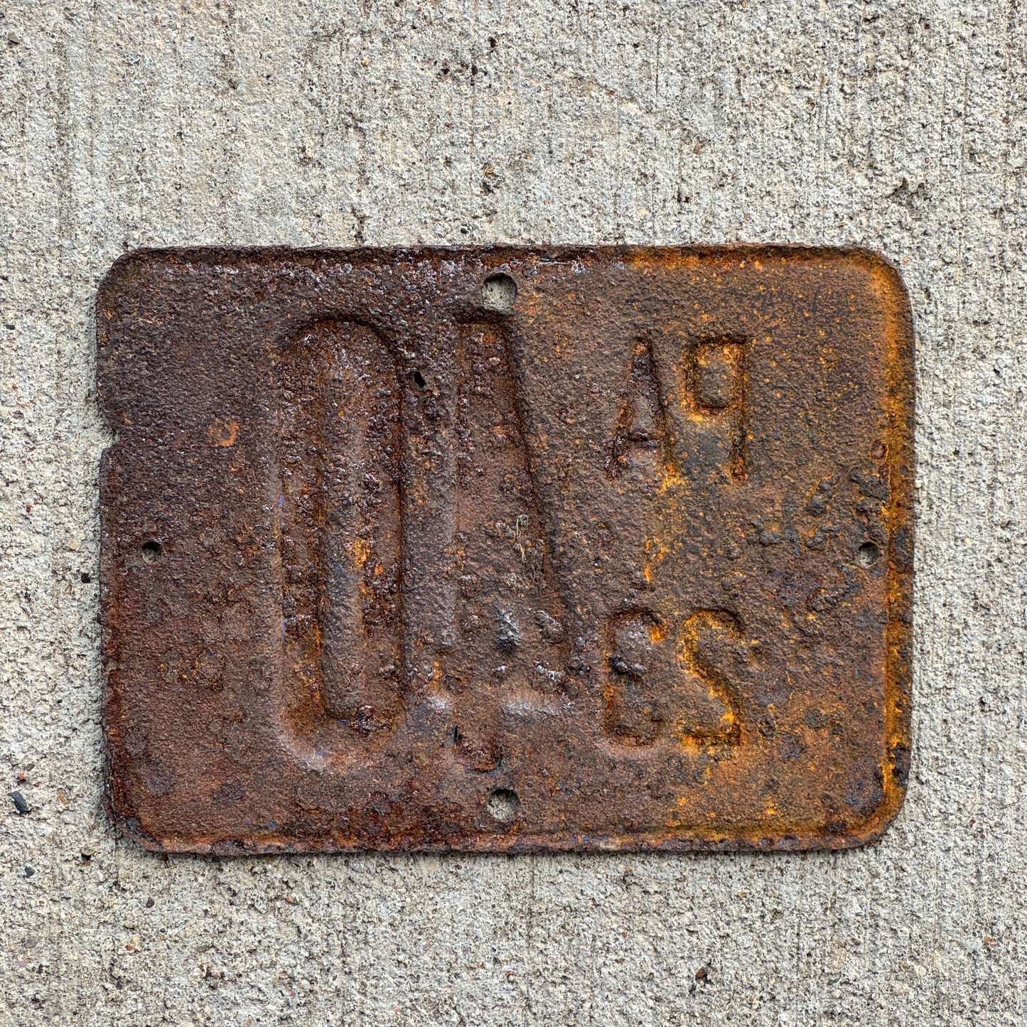 1923 Pennsylvania Motorcycle License Plate Auto Tag Low Number Two Digit 40