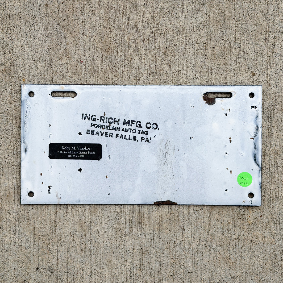 1915 Washington DC Porcelain License Plate Auto Tag High Quality 27622