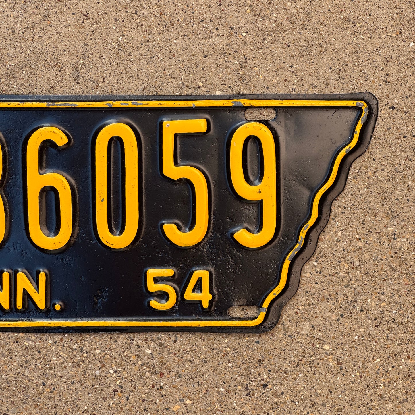 1954 Tennessee License Plate Auto Tag State Shape 2 86059