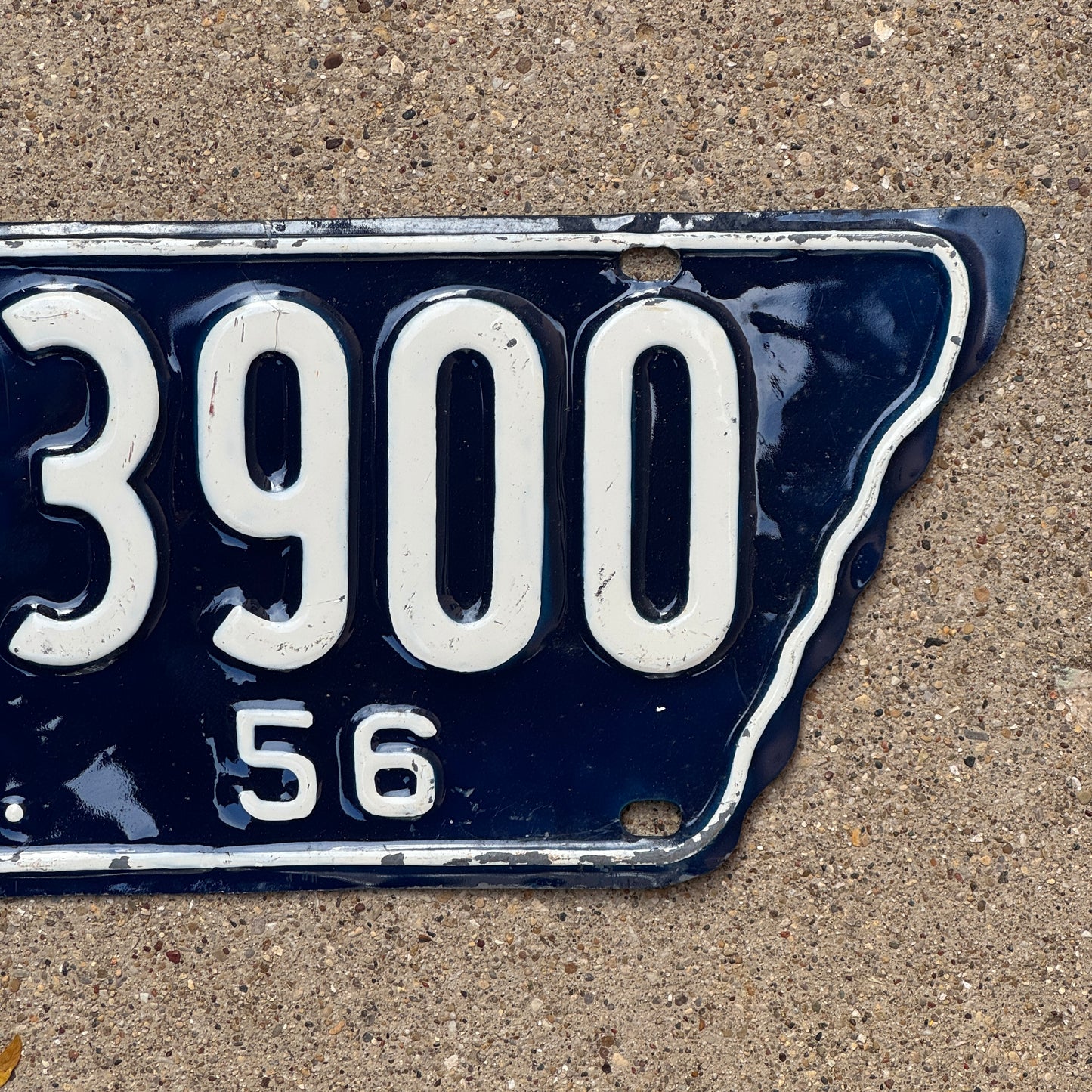 1956 Tennessee License Plate Auto Tag State Shape Long Version 2 103900