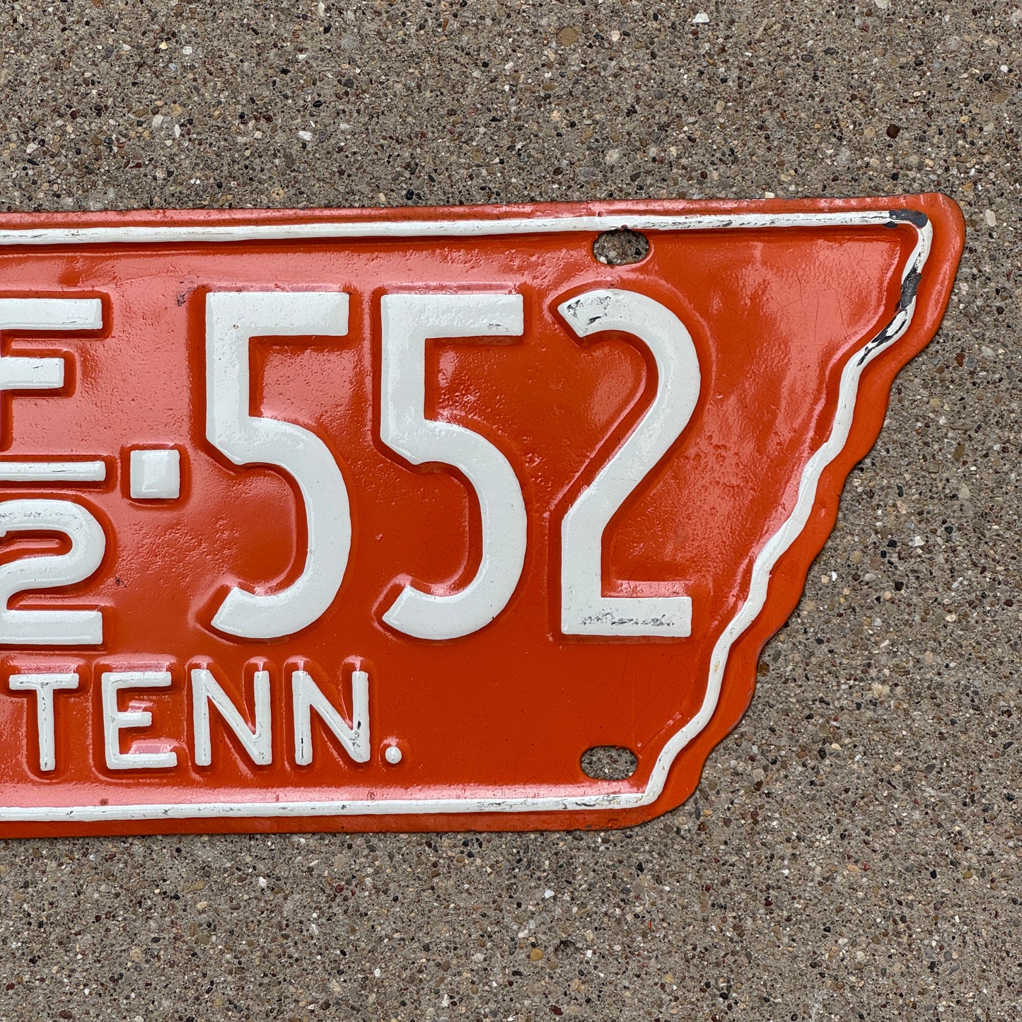 1951 Tennessee Farm License Plate Auto Tag State Shape Vols Colors 12 F2 552