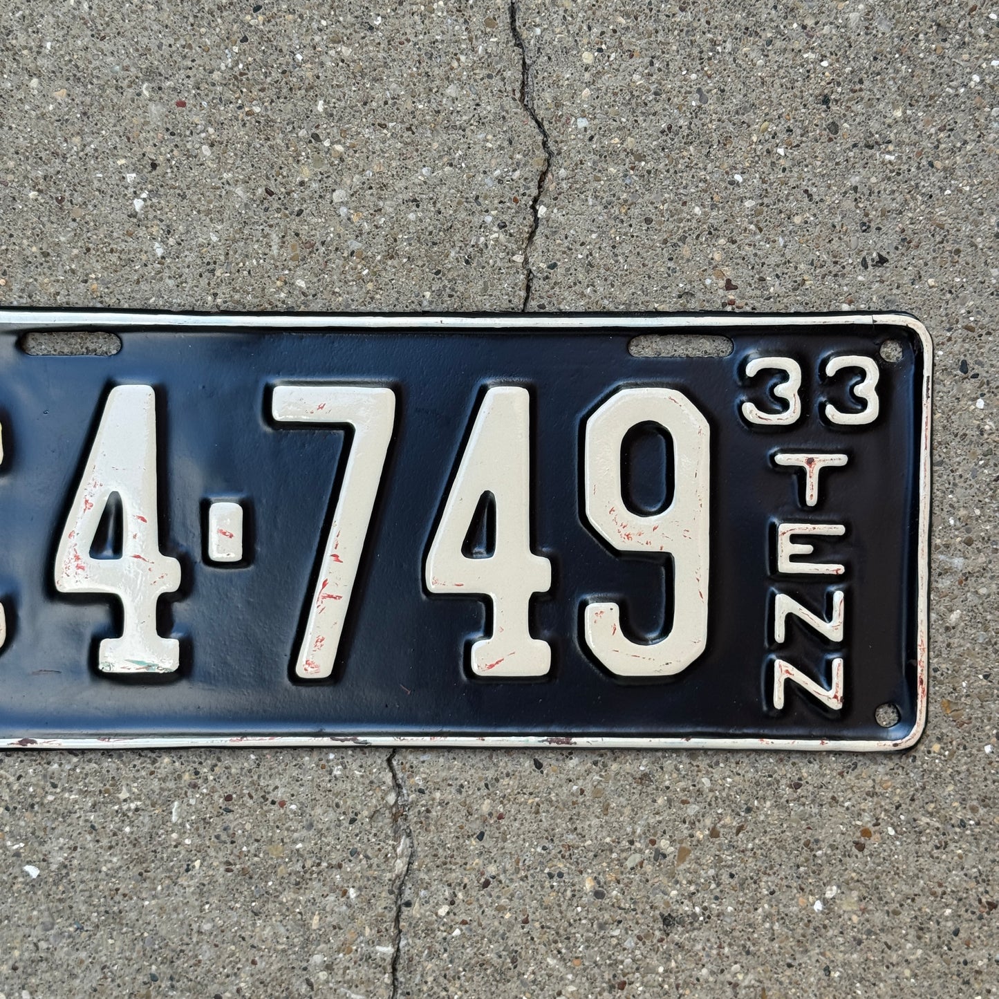 1933 Tennessee Truck License Plate Auto Tag C 4 749