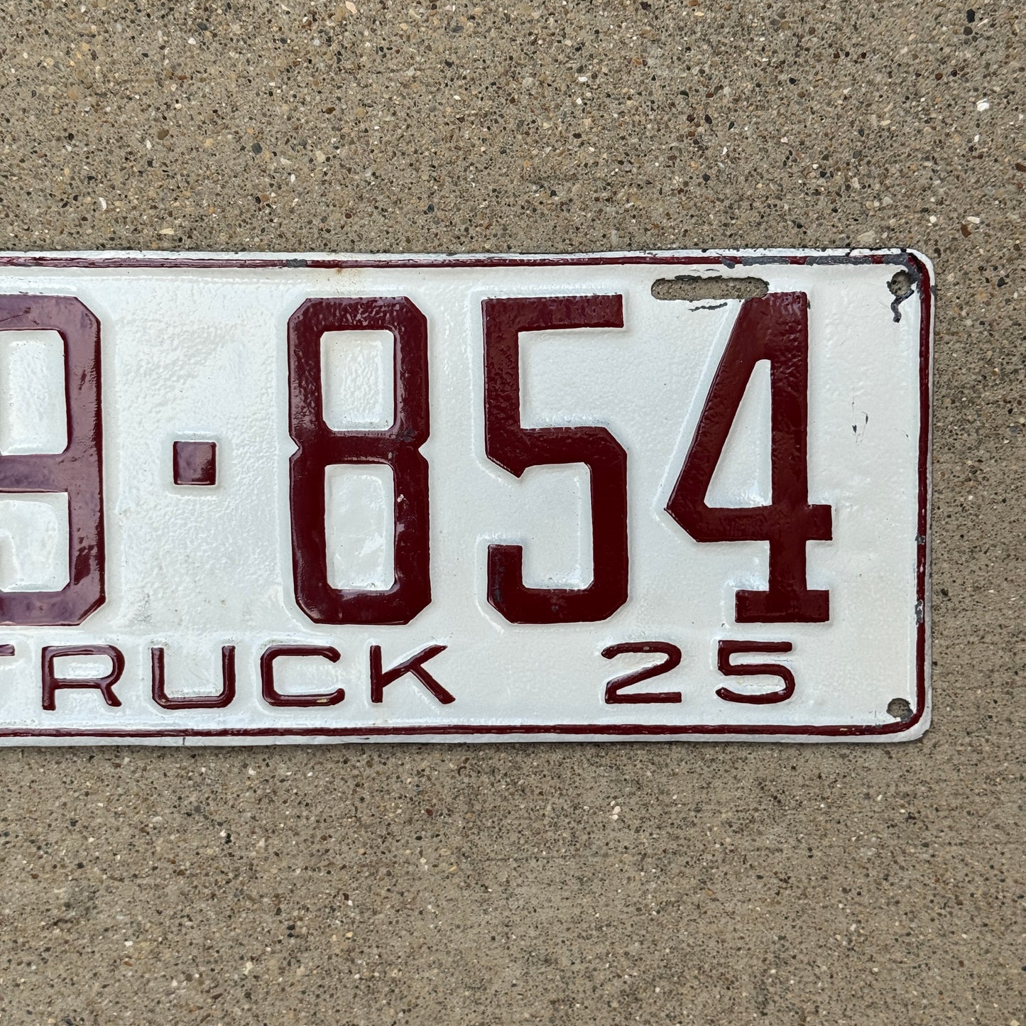 1925 Tennessee Truck License Plate Auto Tag 9 854