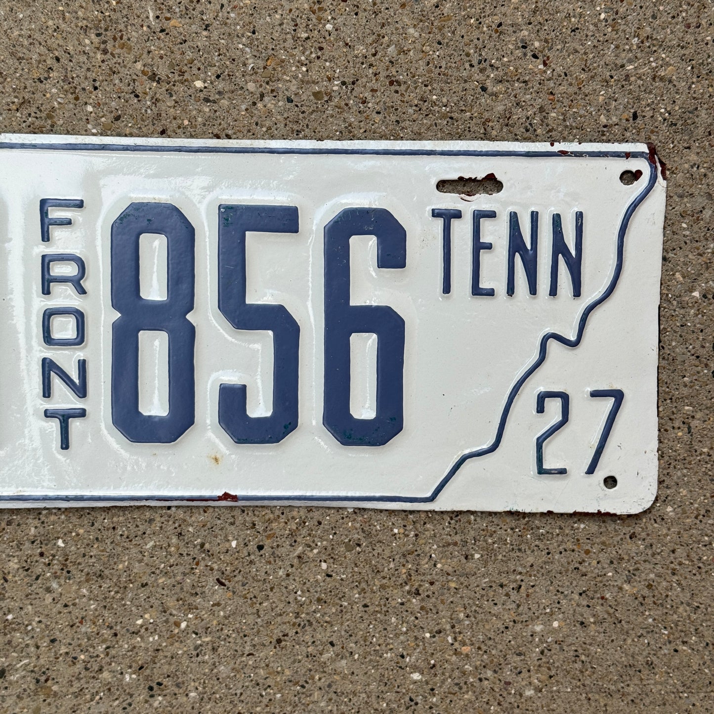 1927 Tennessee Truck License Plate Auto Tag Front State Shape 21 856