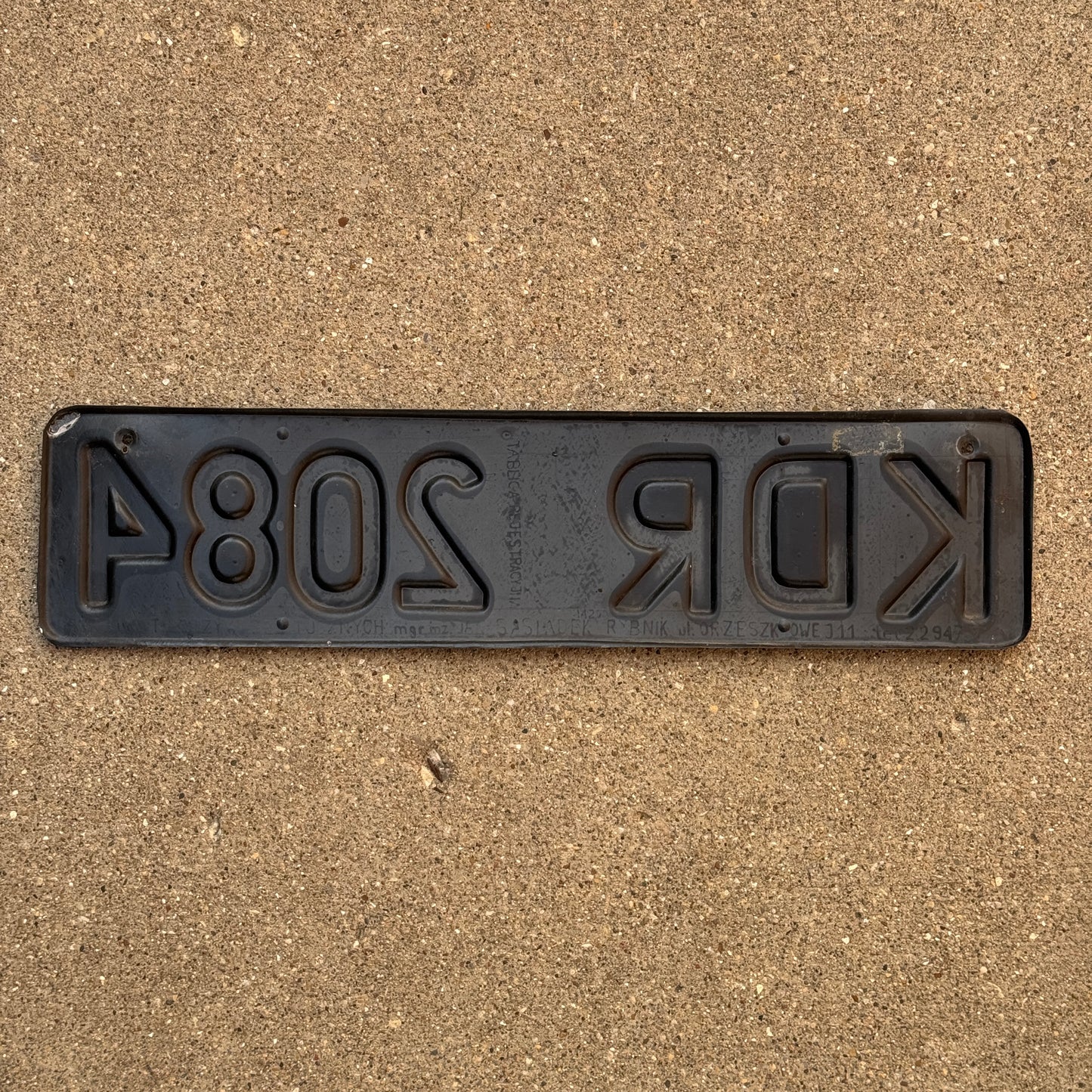 1976 Poland License Plate Auto Tag KDR 2084