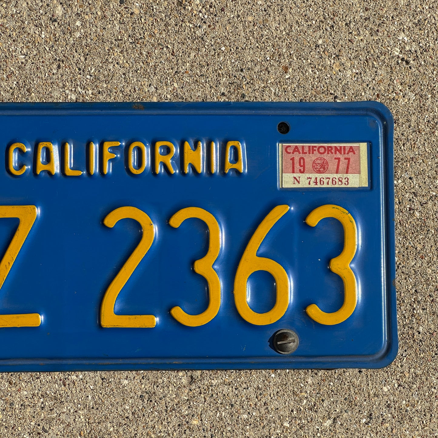 1969 California License Plate Auto Tag JZ 2363
