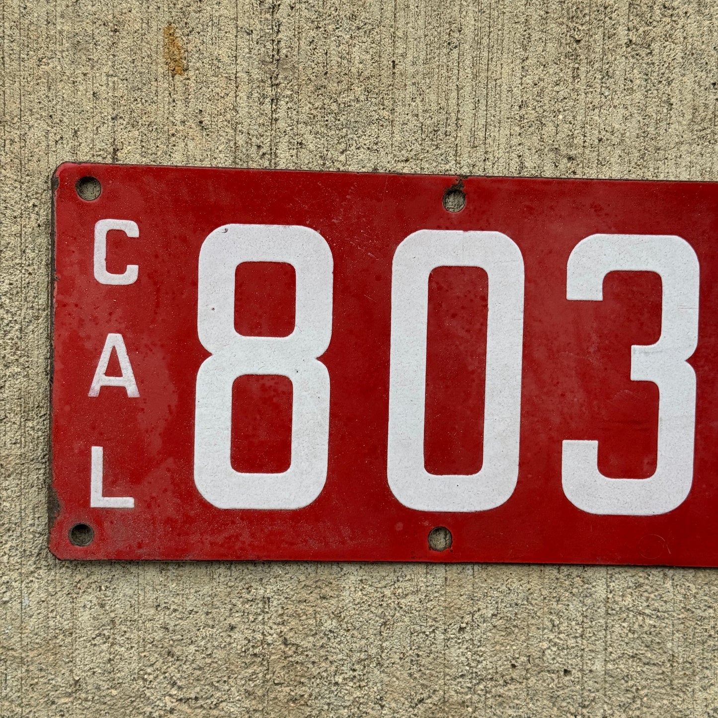 1914 California Porcelain License Plate Auto Tag 80340