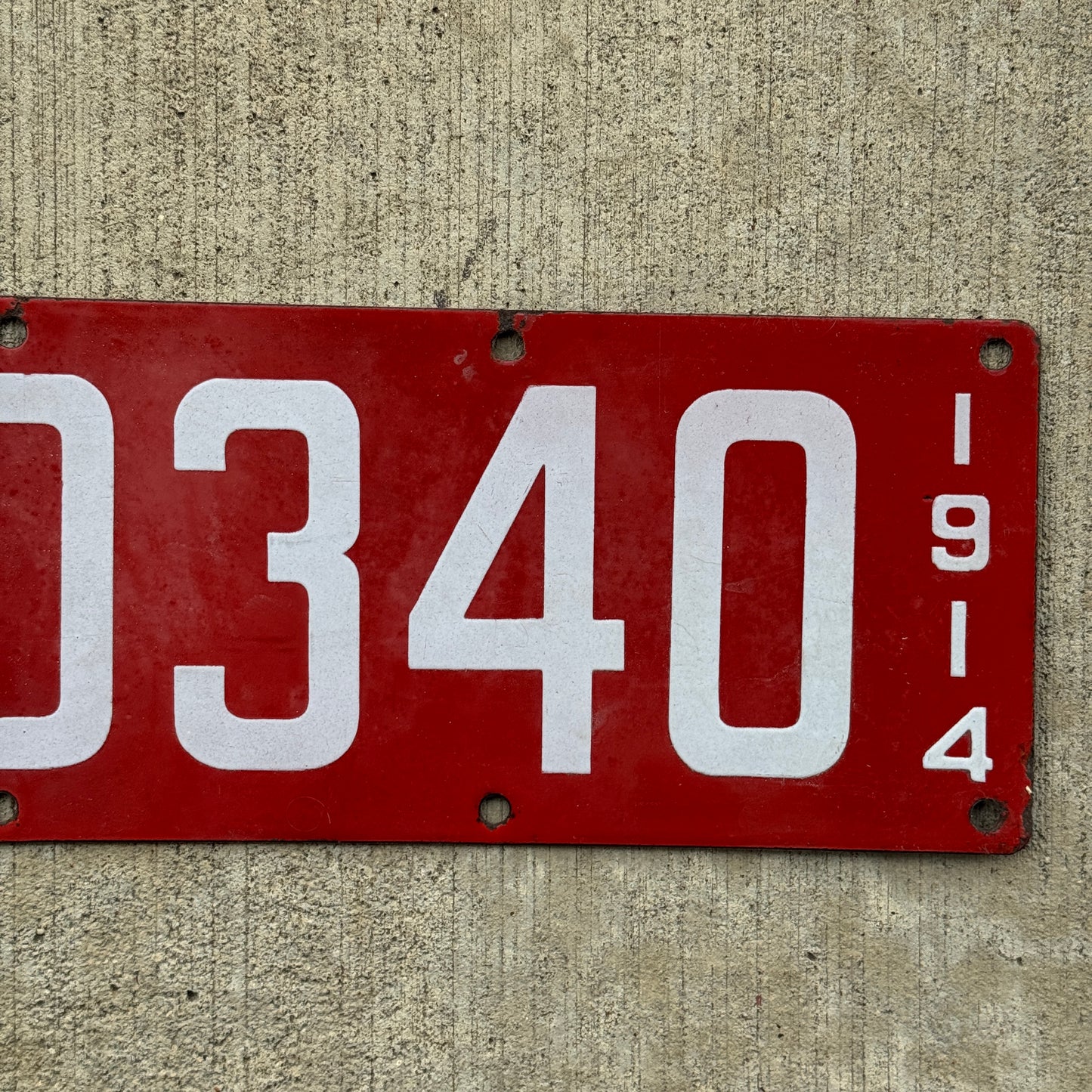 1914 California Porcelain License Plate Auto Tag 80340
