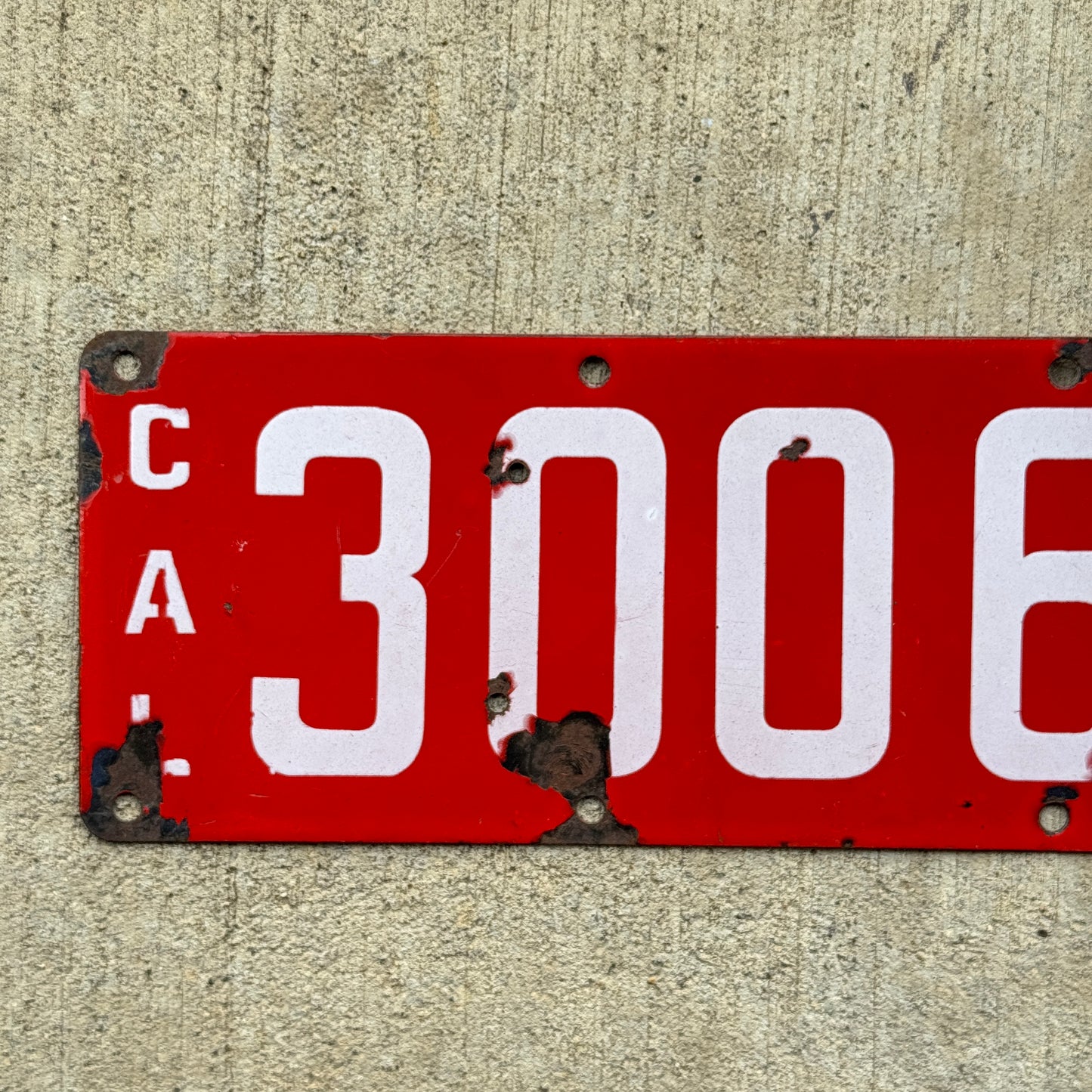 1914 California Porcelain License Plate Auto Tag 30068